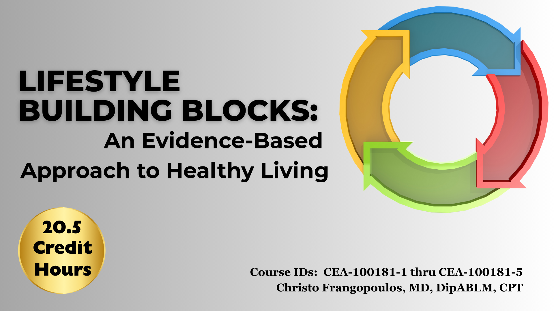 Comprehensive NBHWC-approved course on lifestyle optimization for health and wellness coaches.