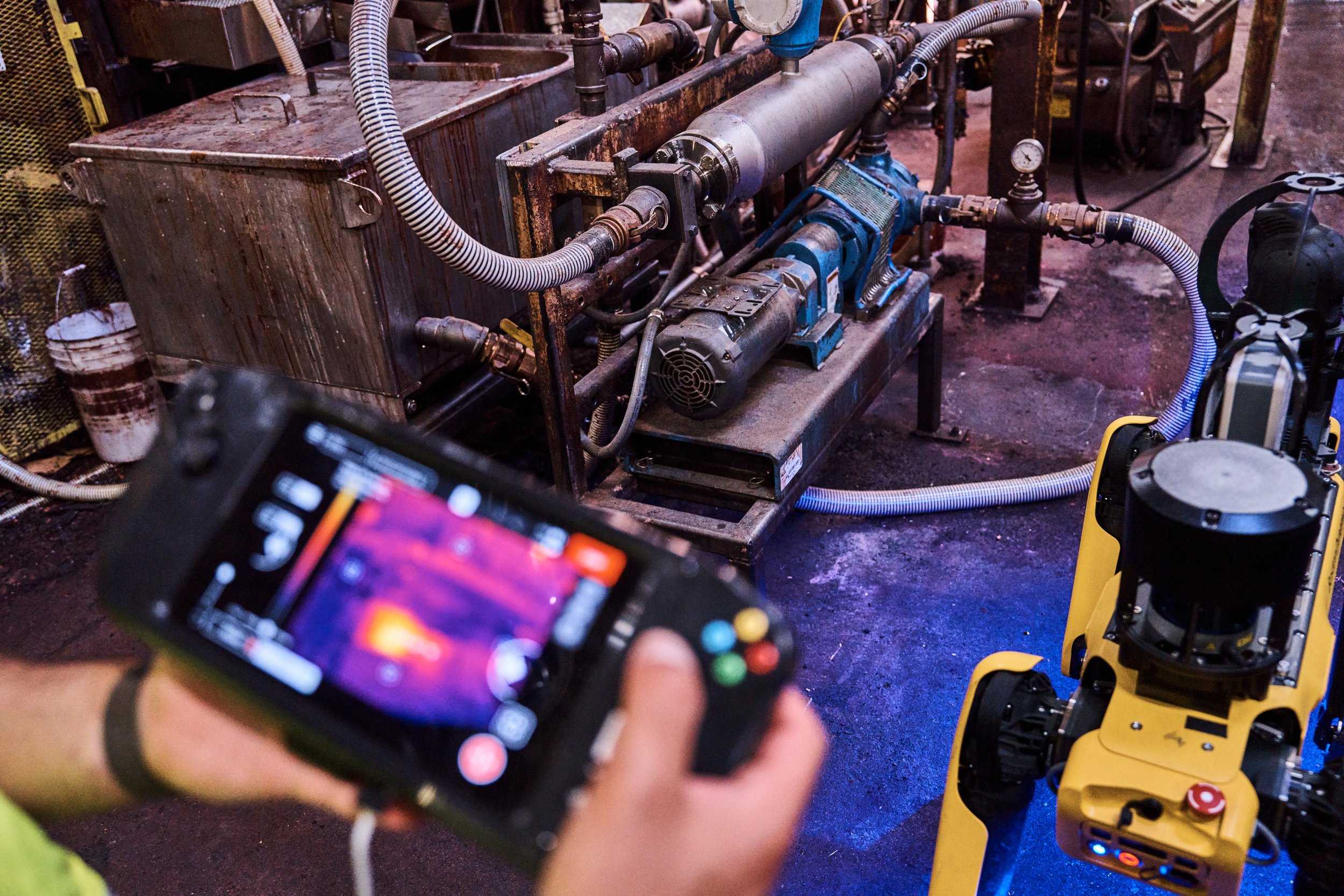 Boston Dynamics Spot robot supporting inspection work in an industrial energy facility.