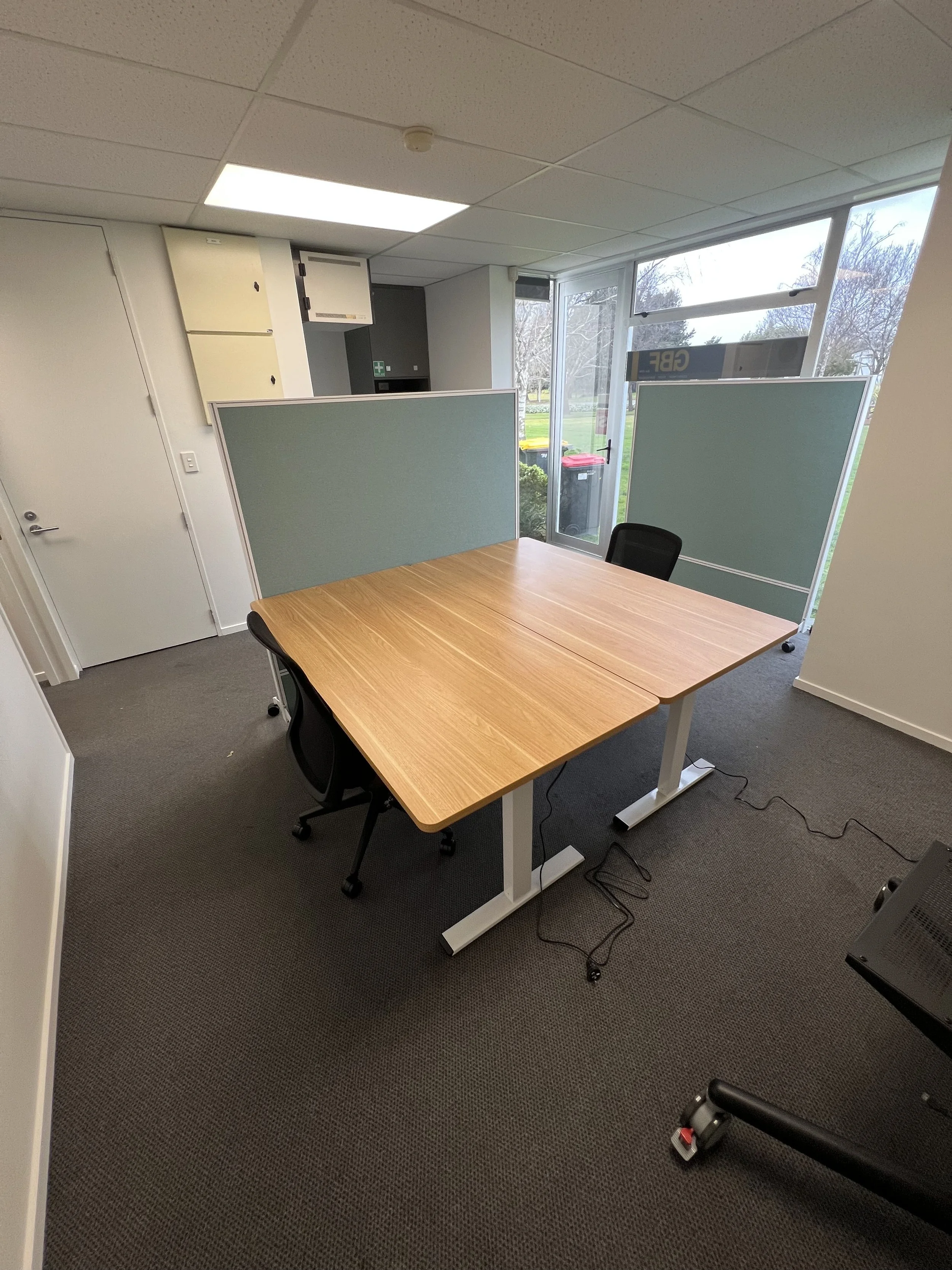 Standing desk  and office chairs