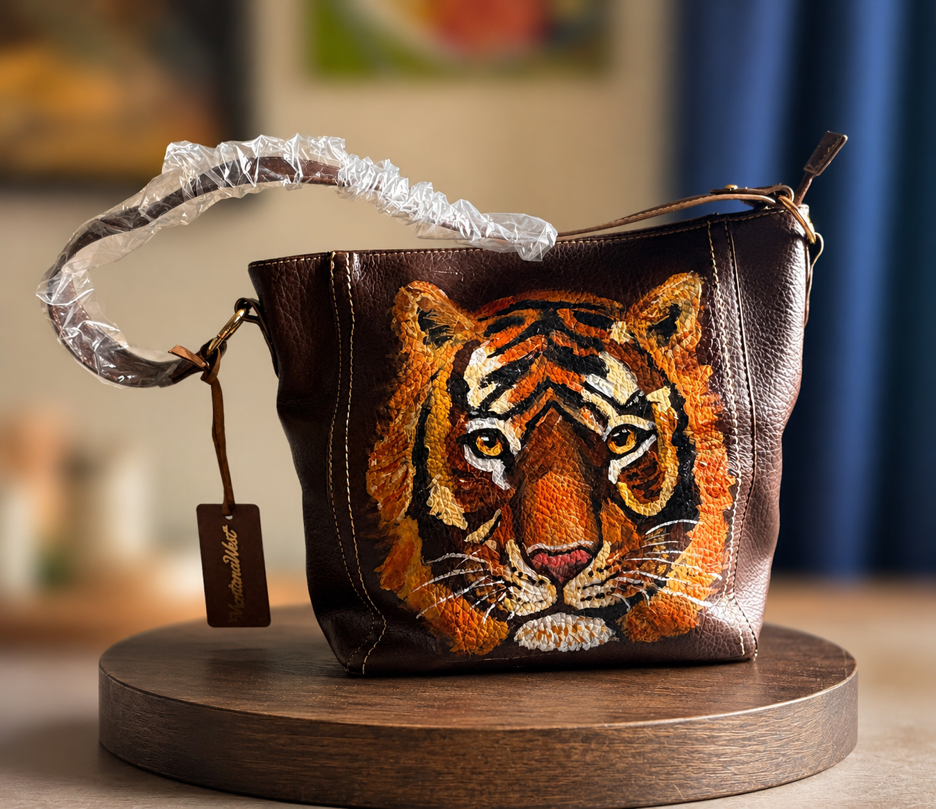 Tiger Hand Painted Handbag