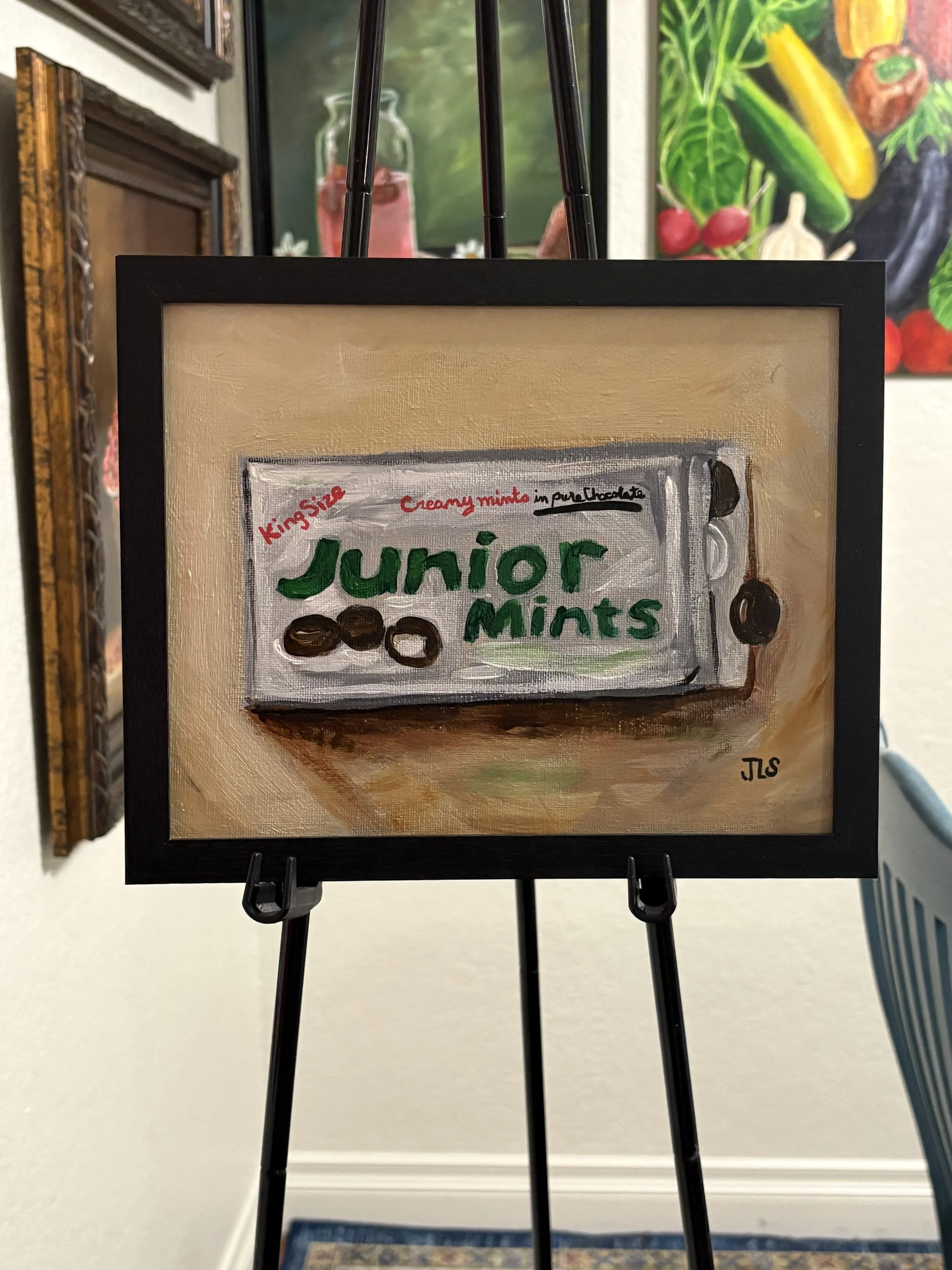 Junior Mints Candy Painting 8” x 10” Framed Free Shipping