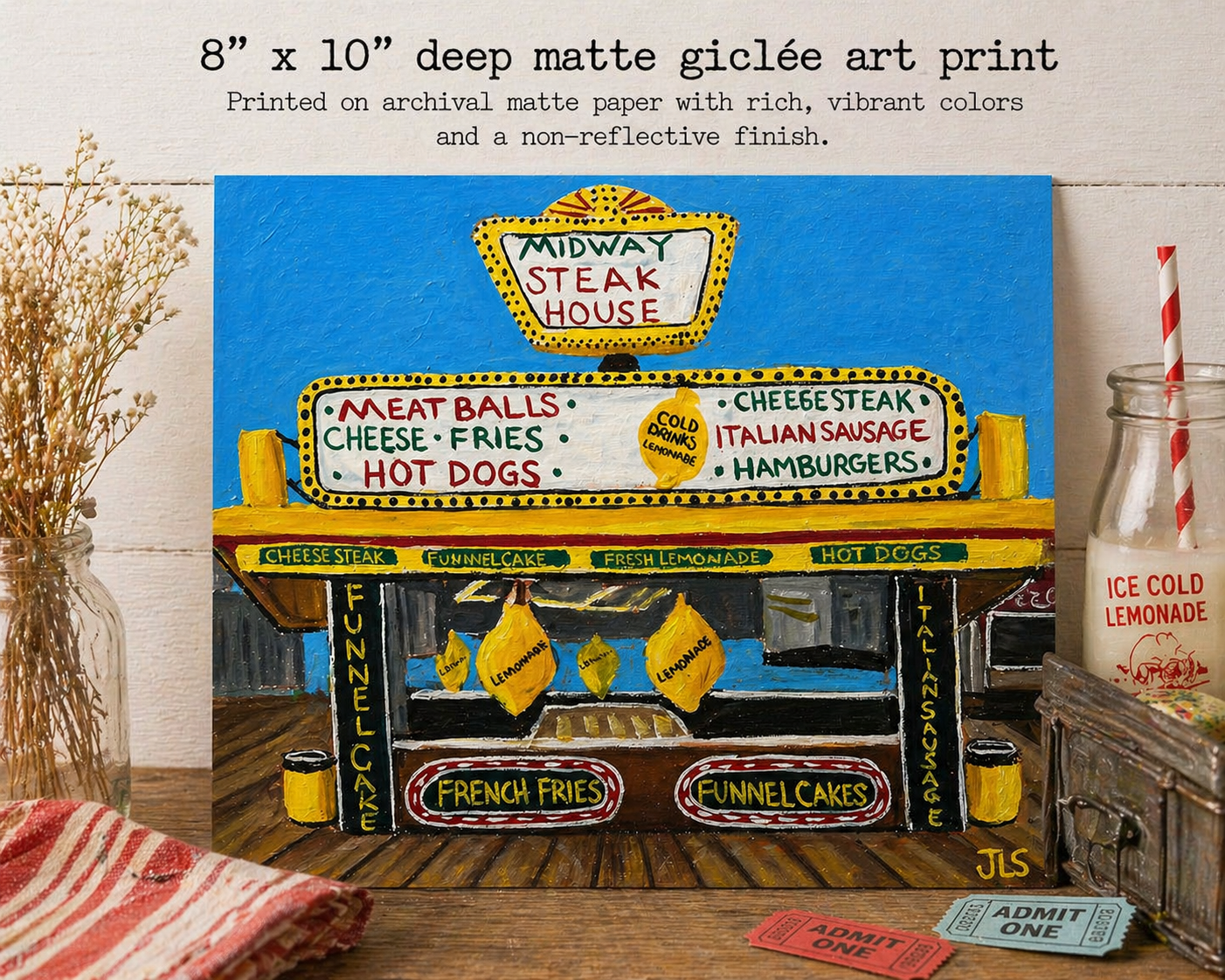 Fine Art Print Midway Steakhouse Seaside Heights NJ, Matte Finish 8 x 10” FREE SHIPPING