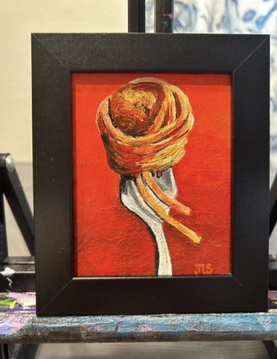 Italian food painting, red decor