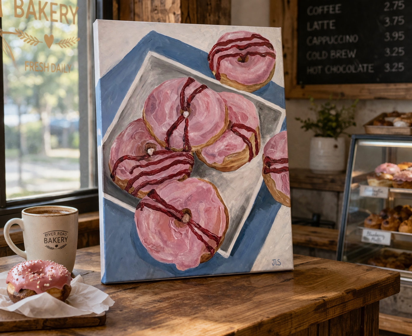 Raspberry Drizzle Donuts