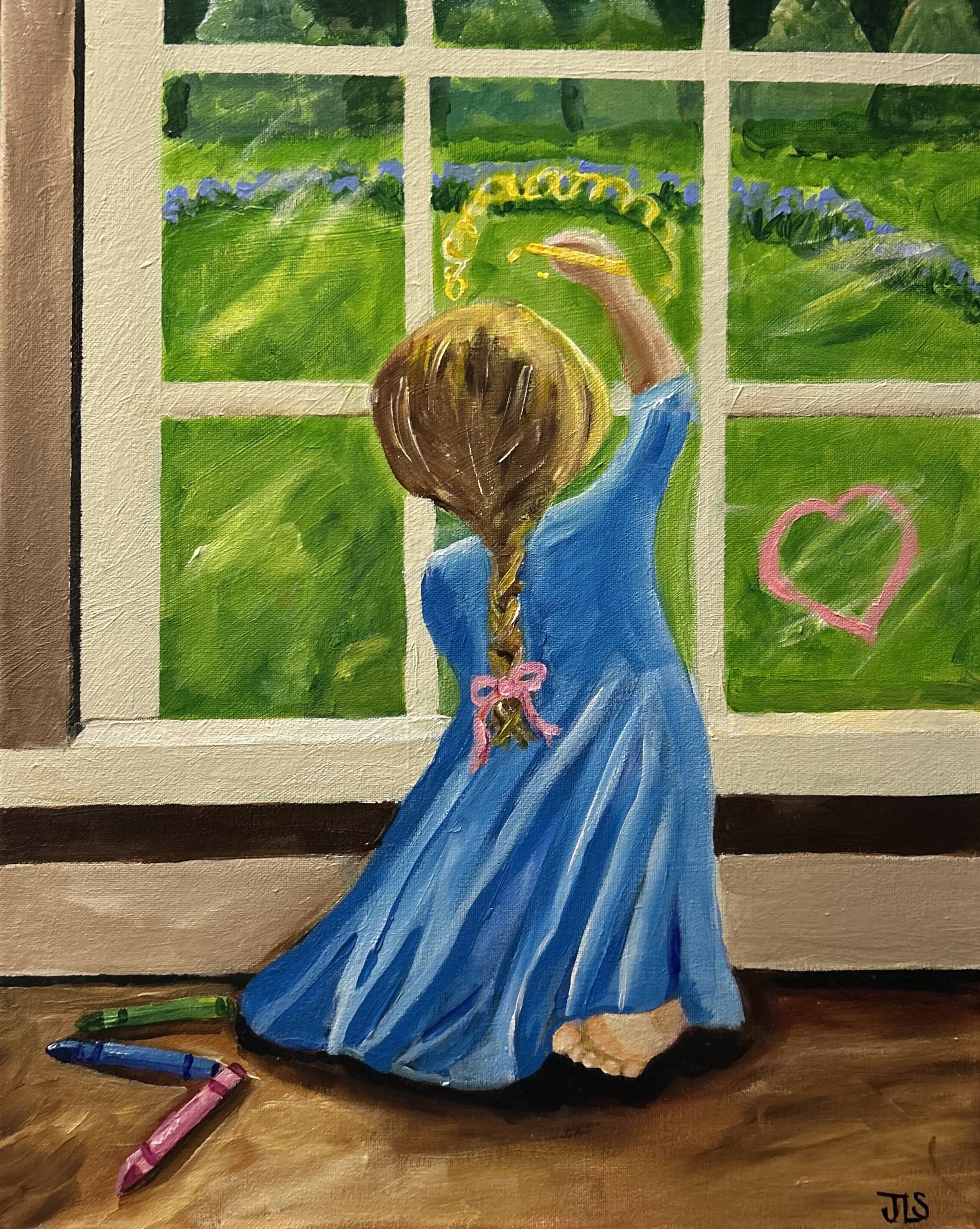 Girl coloring art print