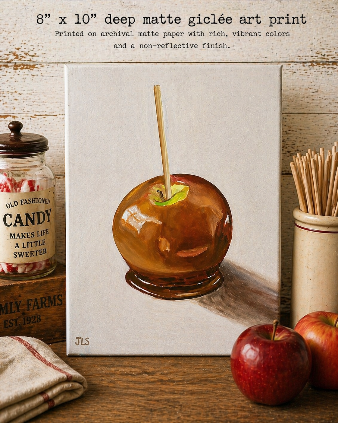 Fine Art Print Caramel Apple Matte Finish 8 x 10” FREE SHIPPING