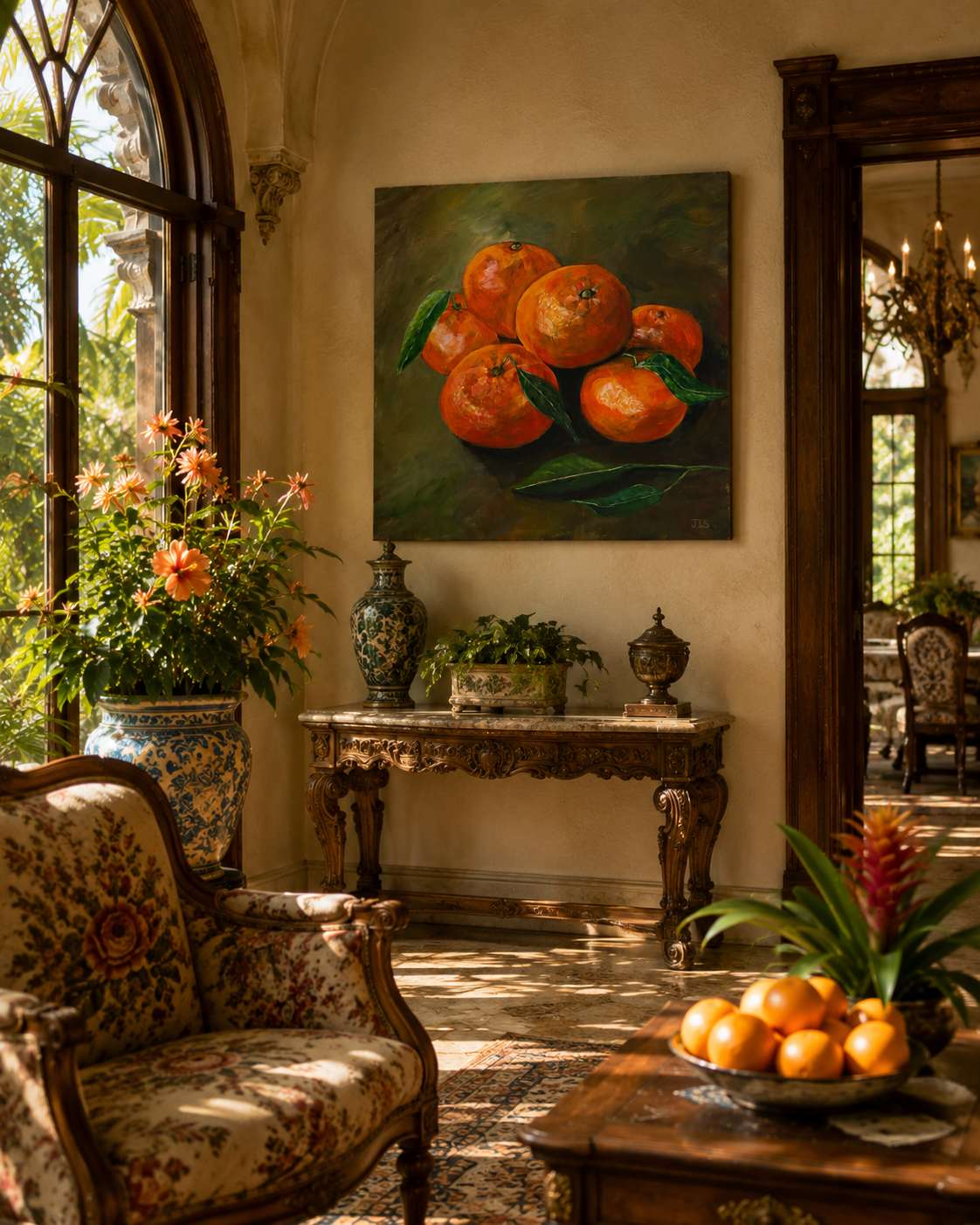 Citrus Fruit Still Life Oil Painting