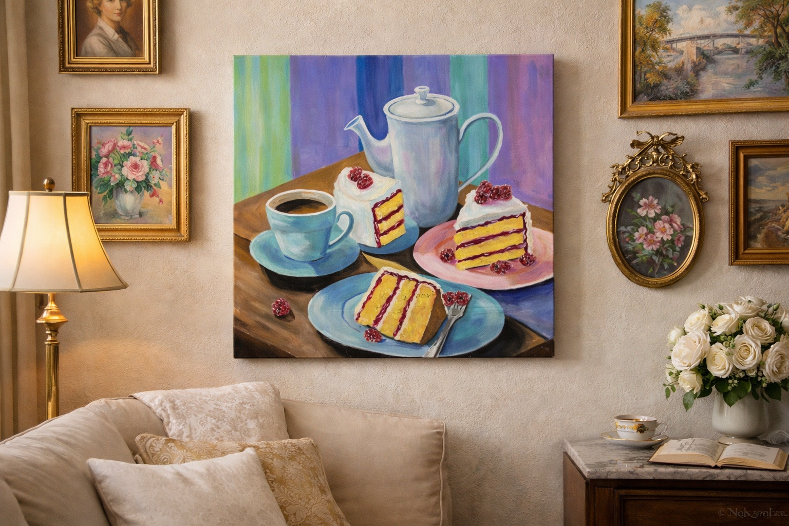 Raspberry Cake and Tea