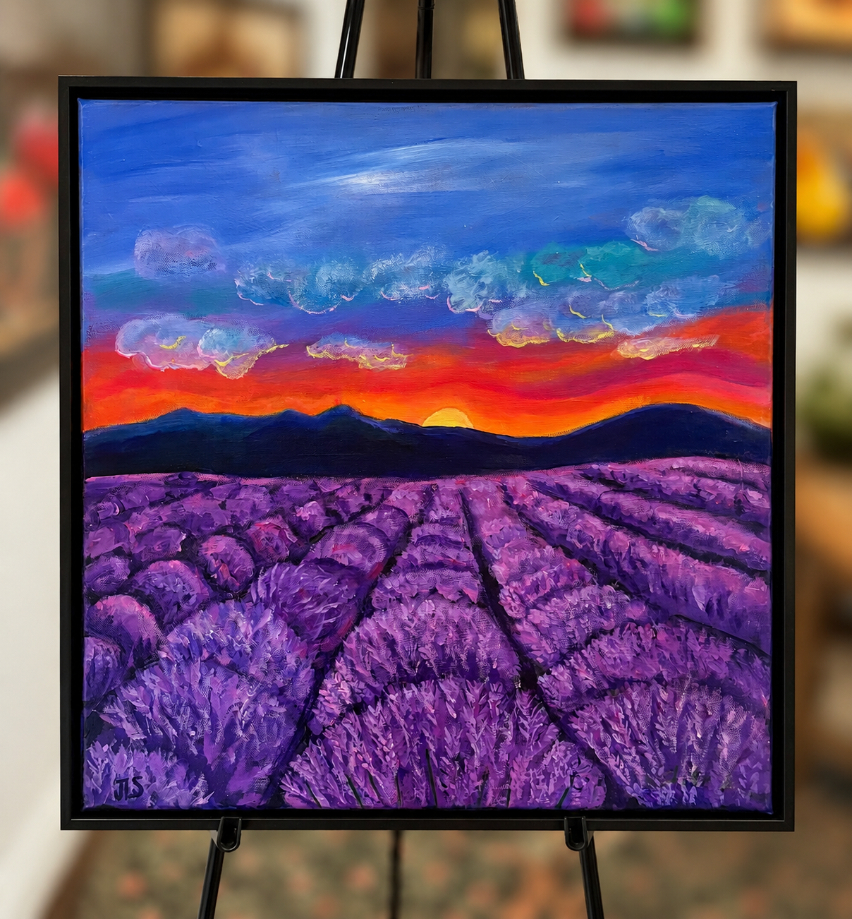 Lavender Field At Sunset 20 x 20”