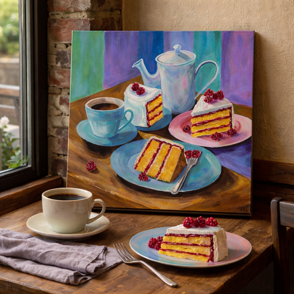 Raspberry Cake and Tea
