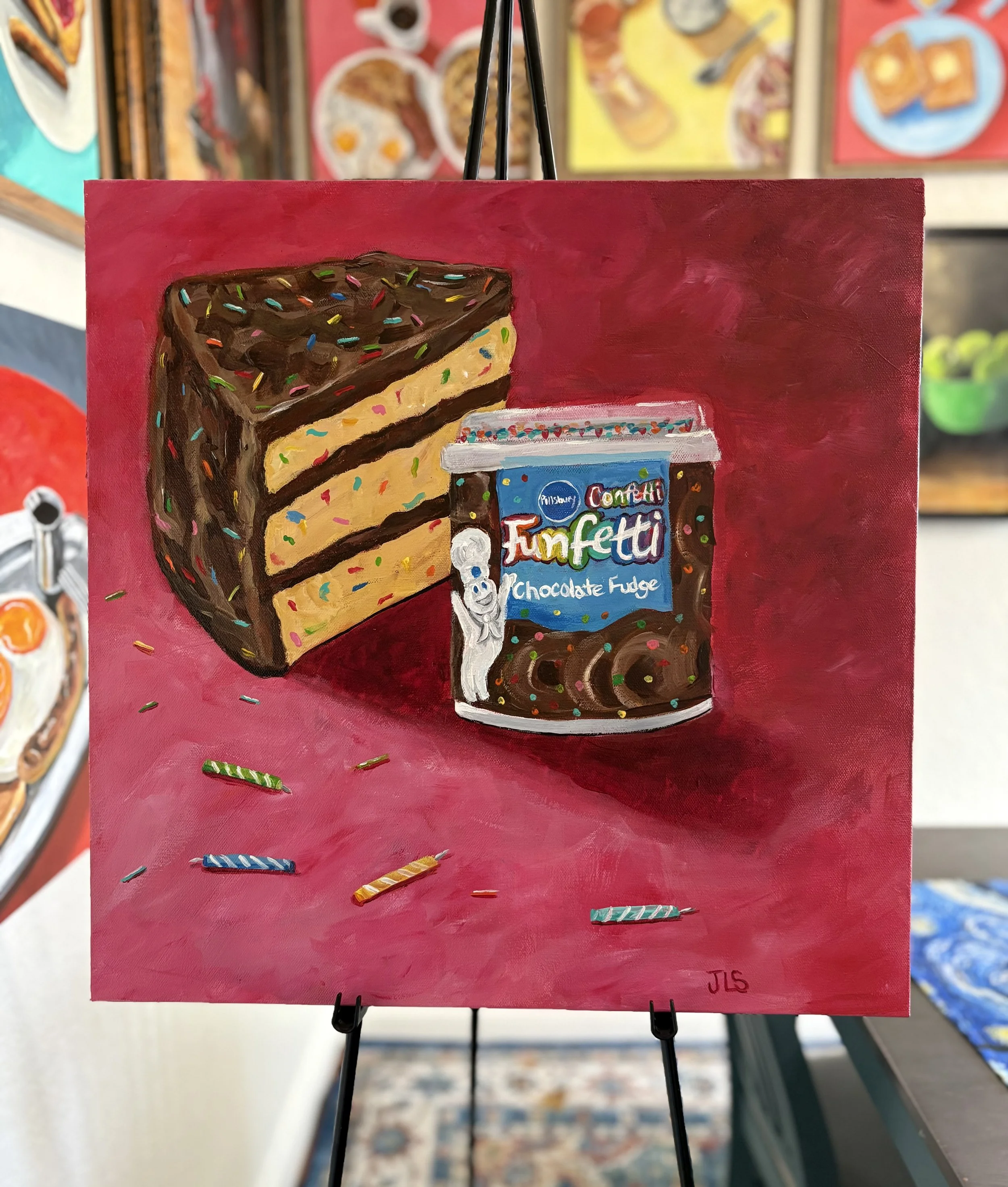 Pillsbury Funfetti Birthday Cake Painting 20 x 20” FREE SHIPPING