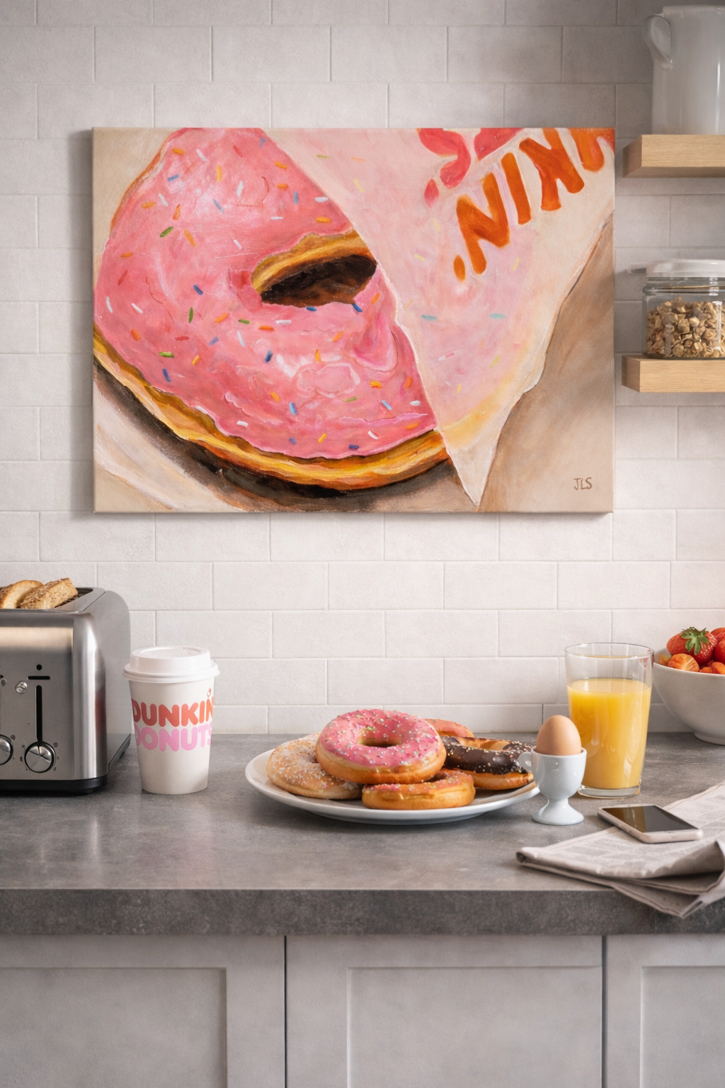 Strawberry Frosted With Sprinkles; Dunkin Donuts