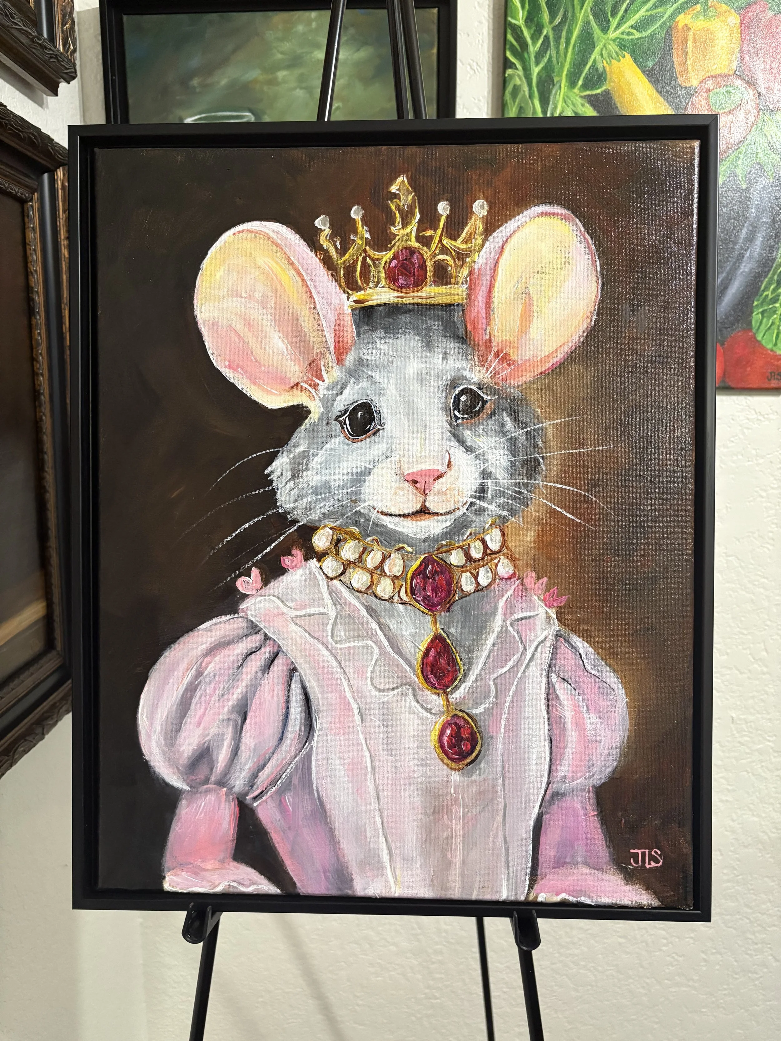 Queen Mousetoria Painting, Framed 16” x 20” FREE SHIPPING
