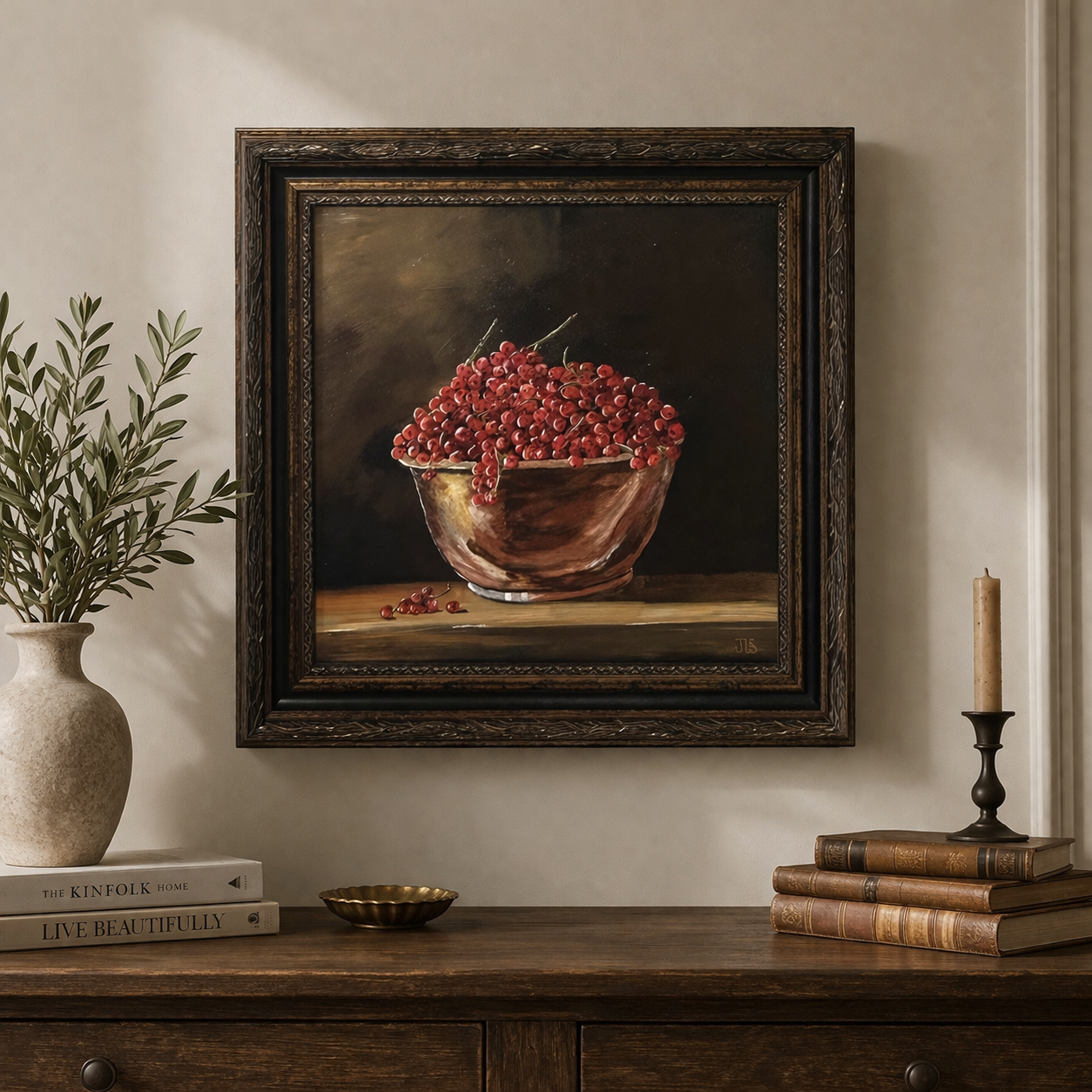 Red Currants in Copper Light