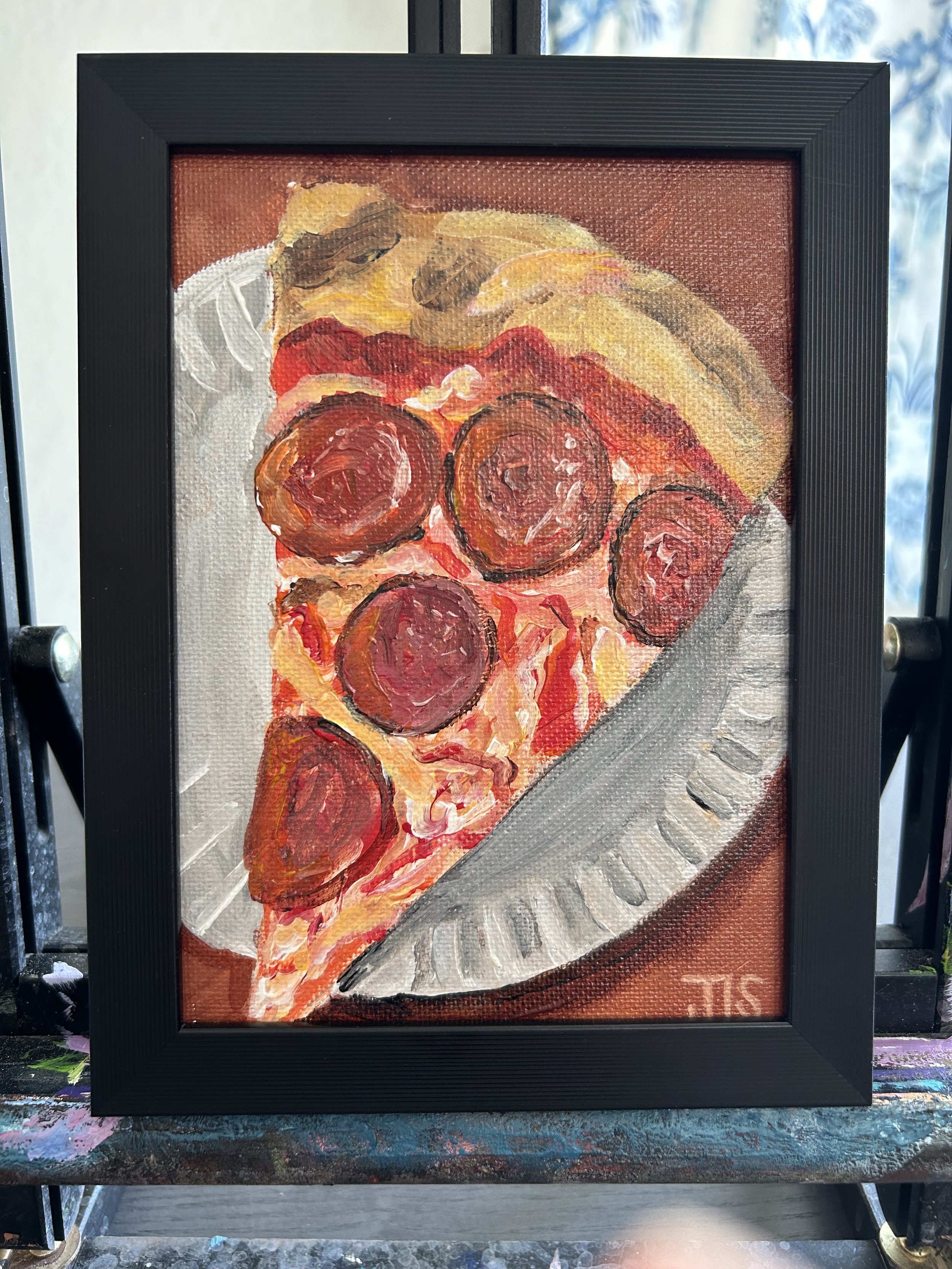 Italian food painting, red decor