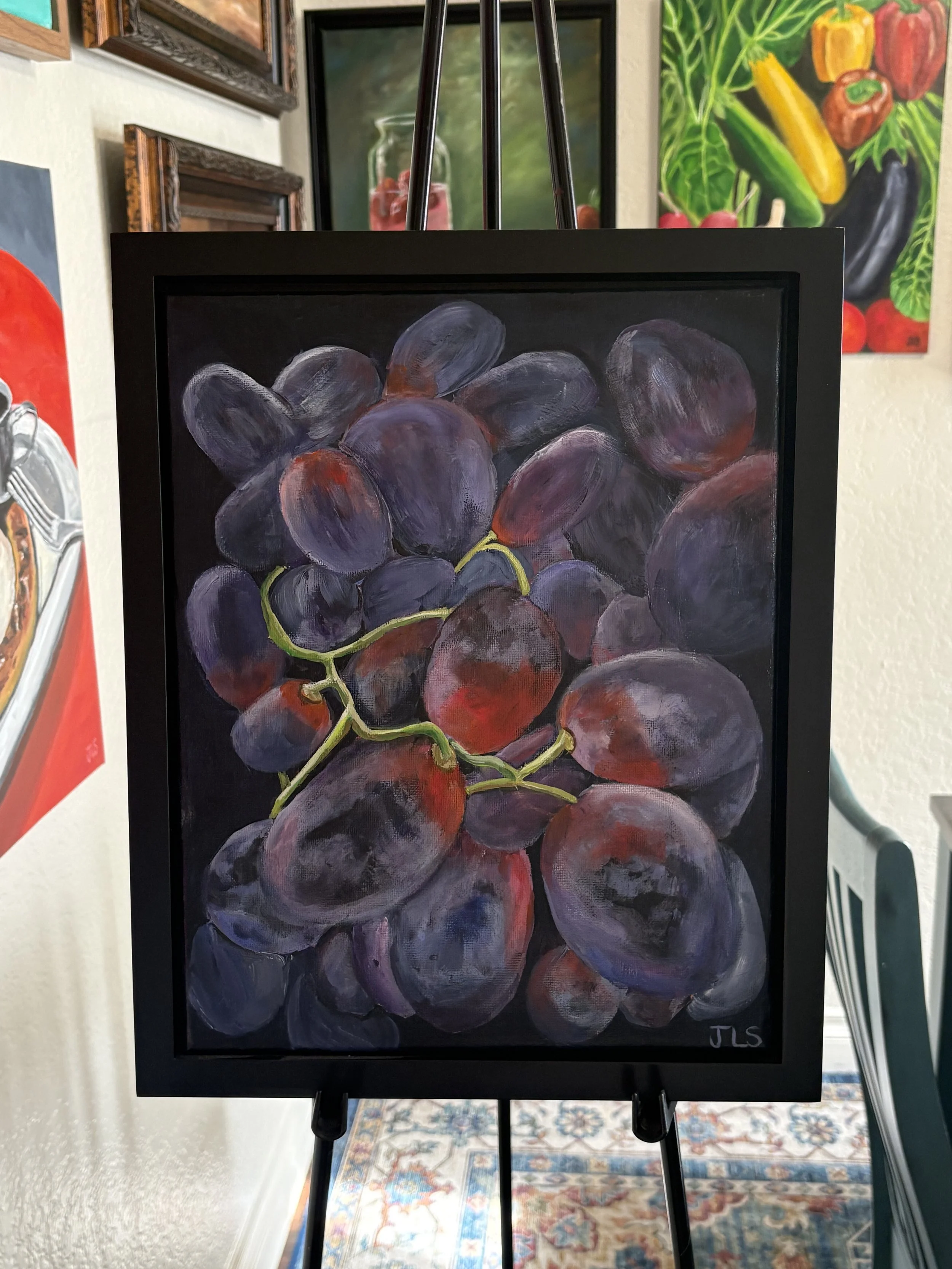 Grapes Painting Framed 11” x 14” FREE SHIPPING
