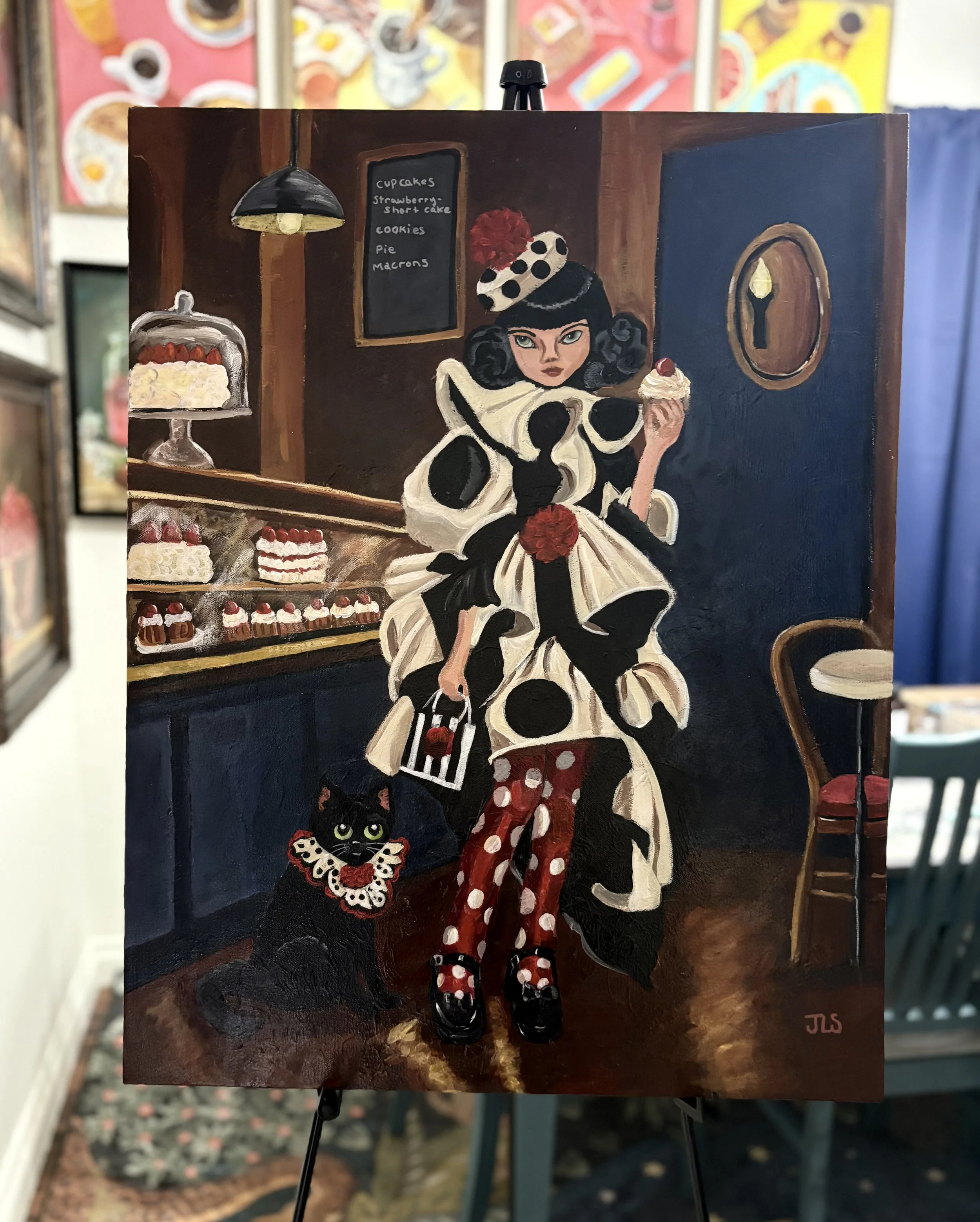 Delilah & Jasper at the Patisserie 22 x 28”