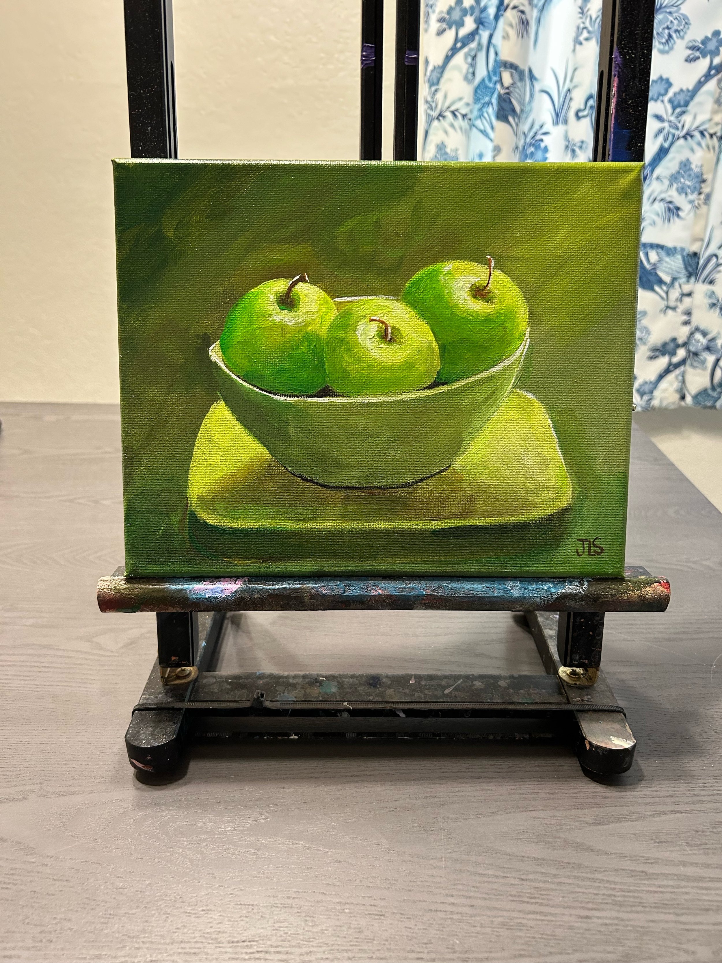 Classic Autumn still life artwork fruit in bowl