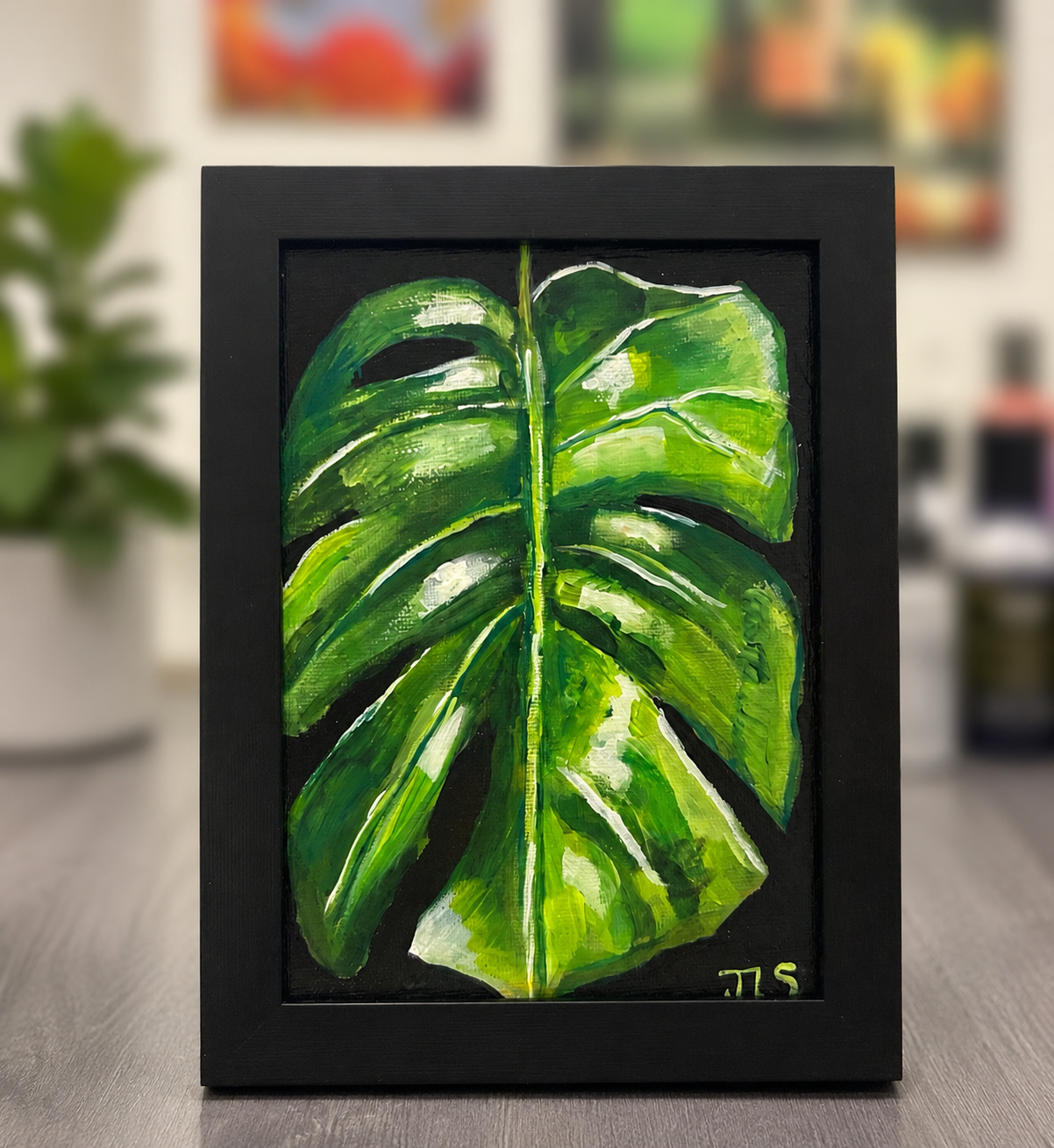 Monstera Study in Green 5 x 7”