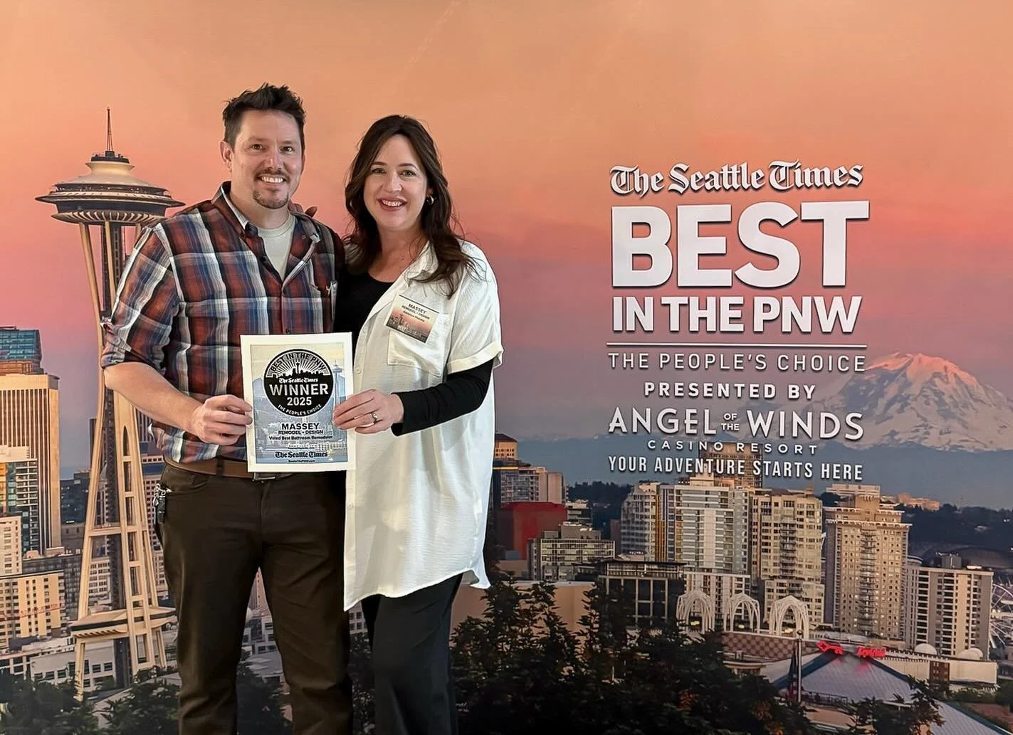 We’re honored to share that Massey Remodel + Design has been recognized as Best Bathroom Remodeler in The Seattle Times Best in the PNW Awards! 🏆✨
This award belongs just as much to our clients as it does to our team. Thank you for inviting u