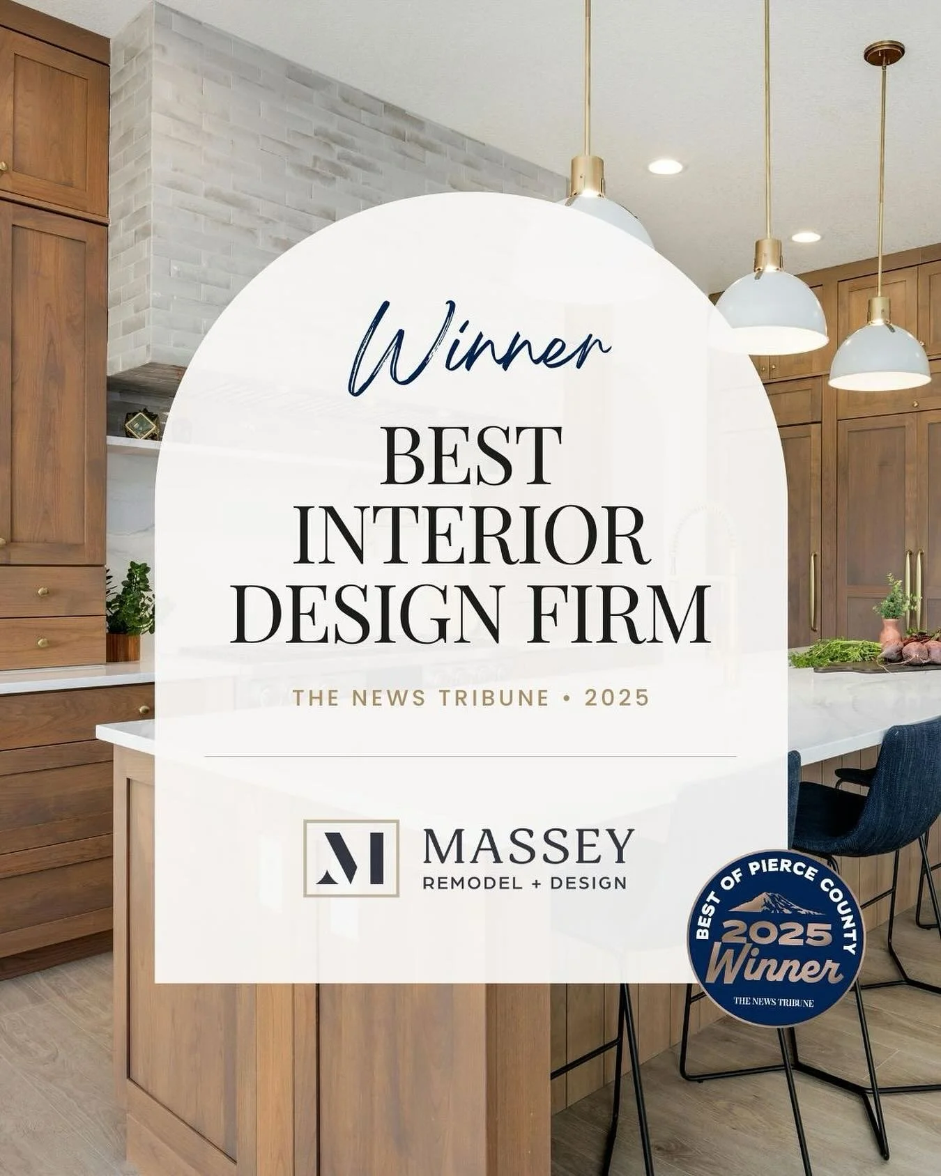 We&rsquo;re honored to share that Massey Remodel + Design has been voted Best Interior Design Firm in The News Tribune&rsquo;s Best of Pierce County Awards! 🏆✨

Design is more than choosing finishes. It&rsquo;s about understanding how people want to