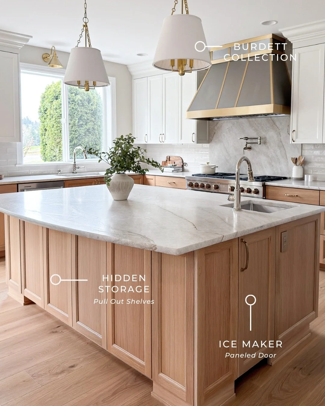 Save these kitchen details for later 🤍 

This Auburn kitchen remodel was designed around timeless materials, thoughtful functionality, and the little details that make a home feel cohesive.

Leathered Taj Mahal quartzite anchors the kitchen, wrappin