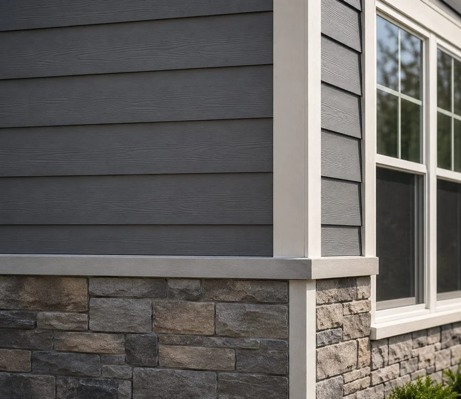 Contemporary Tacoma home featuring fiber cement lap siding with crisp white trim and designer exterior details.