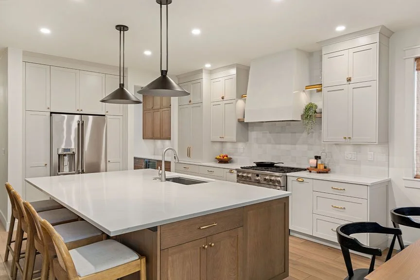 White And Two Tone Cabinetry Kitchen Remodel in Lake Tapps, WA by Massey Remodel + Design project photo