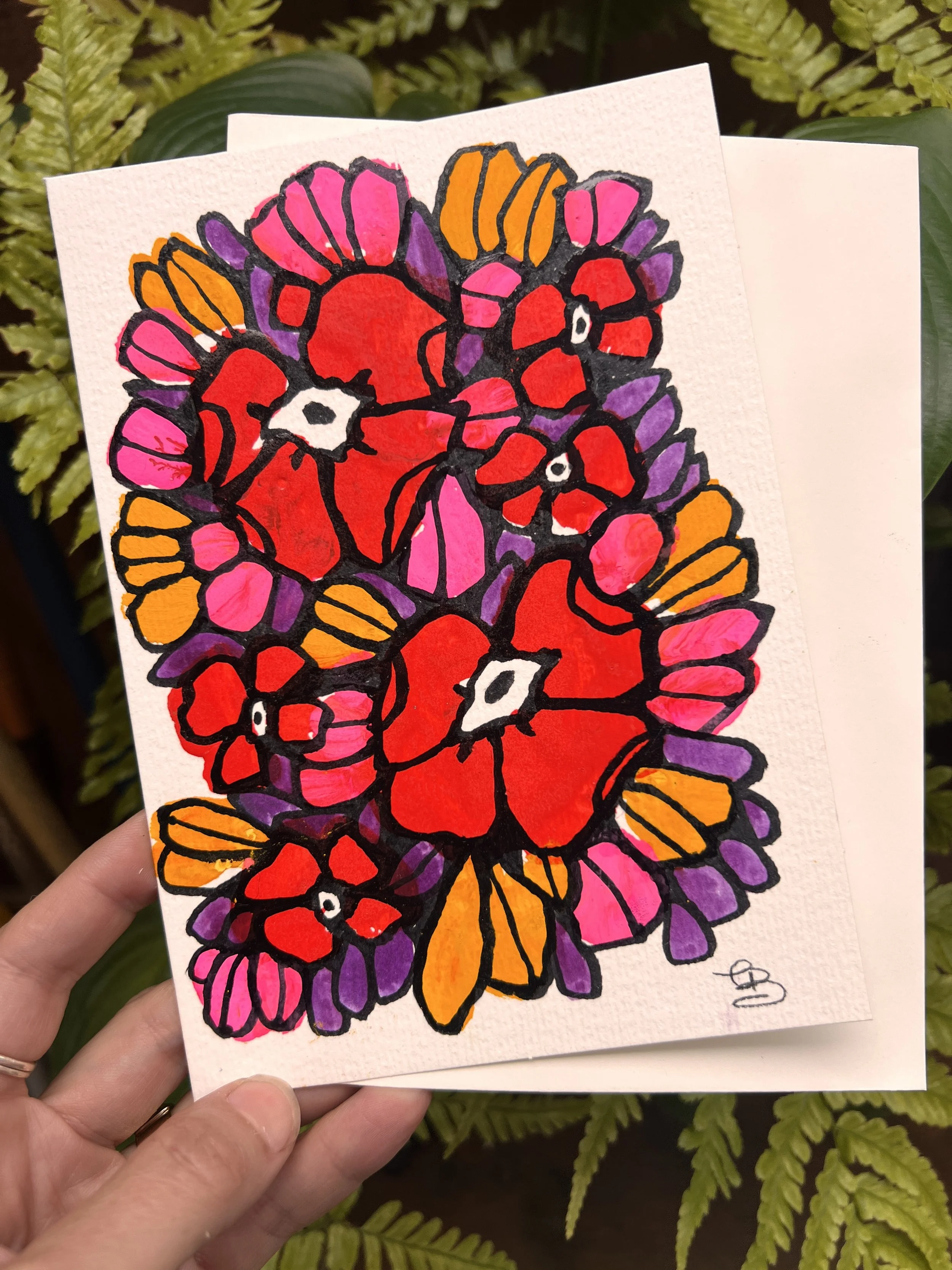 hand painted greeting card 5x7