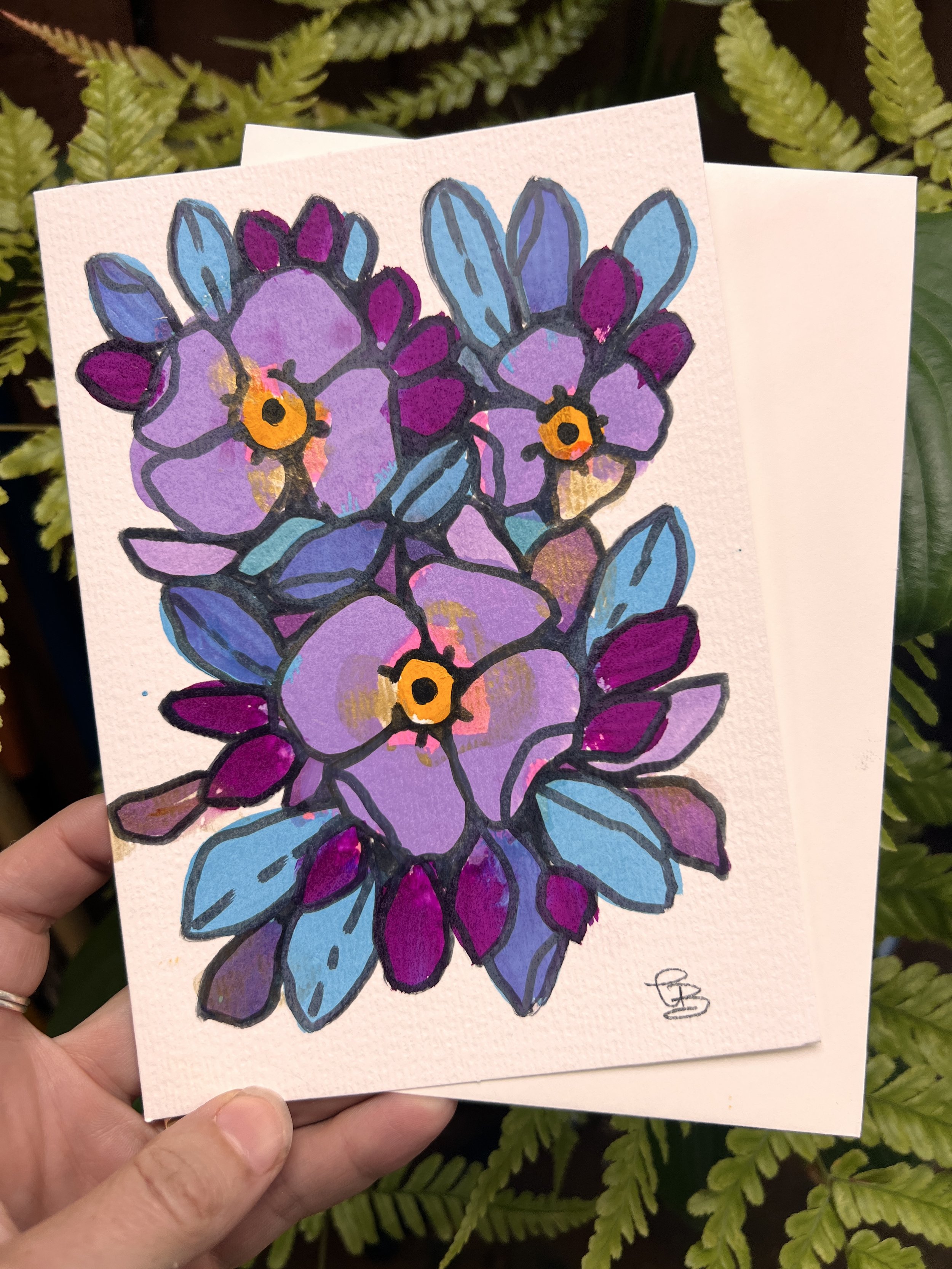 hand painted greeting card 5x7
