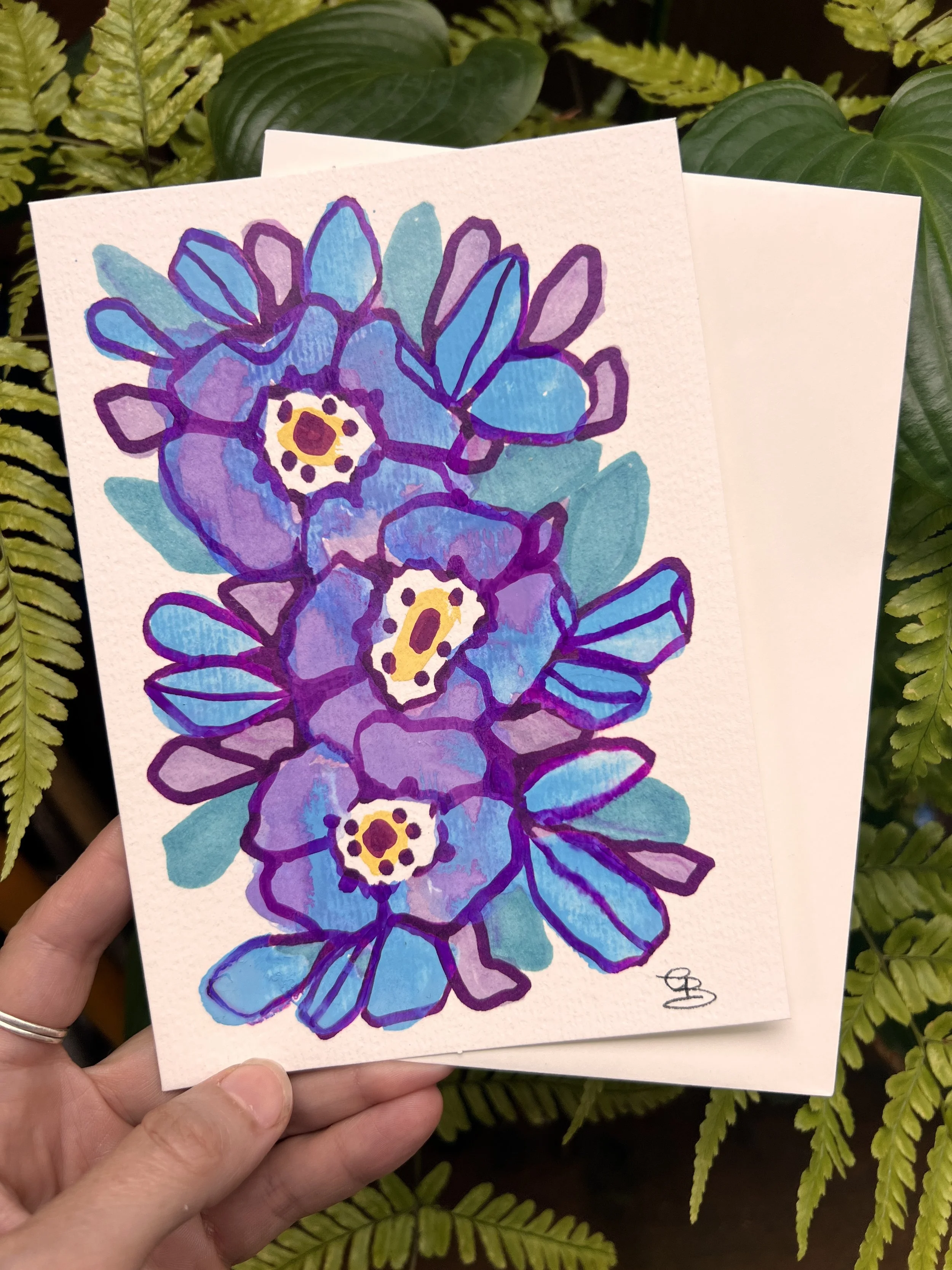 hand painted greeting card 5x7