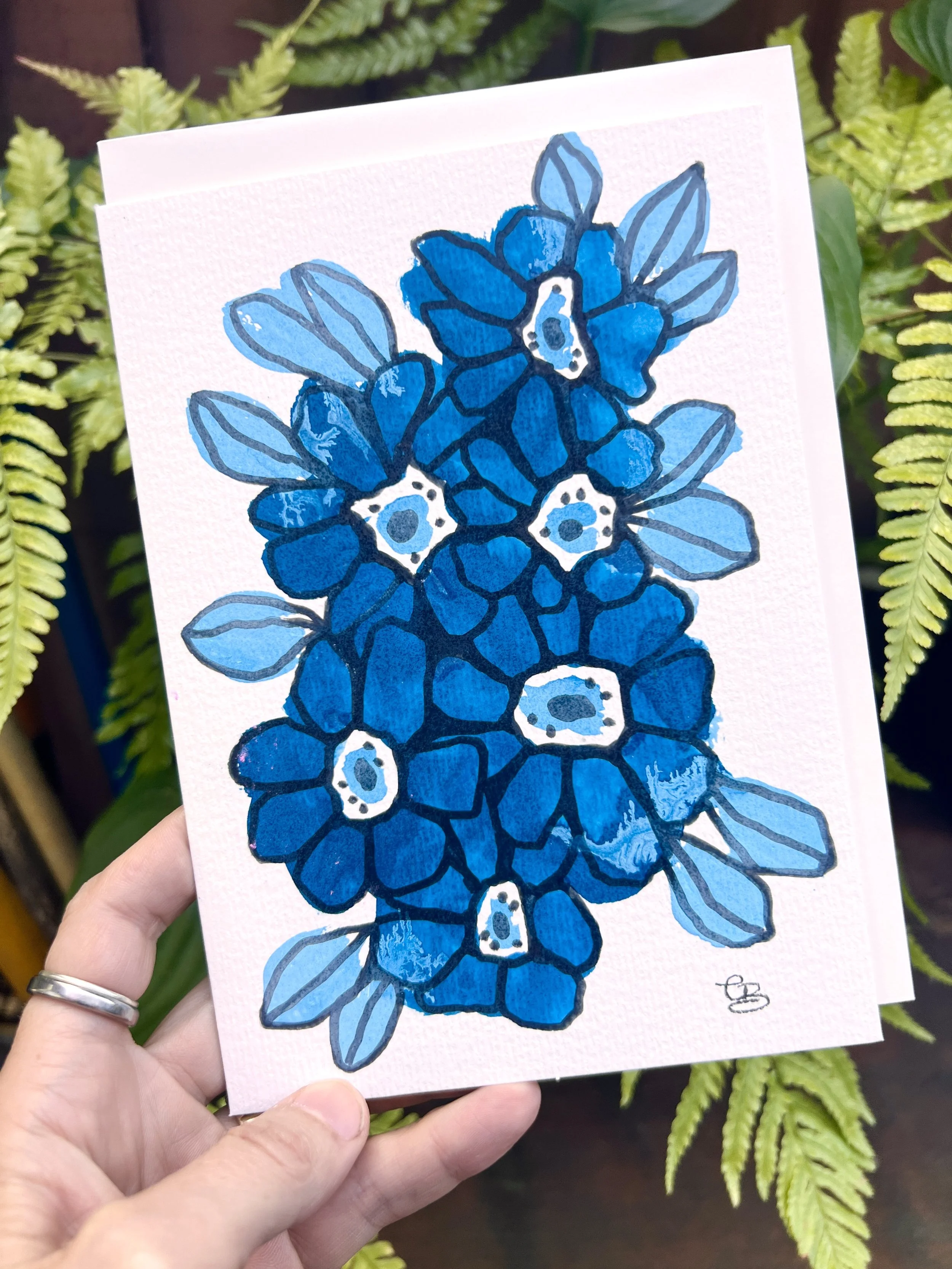hand painted greeting card 5x7