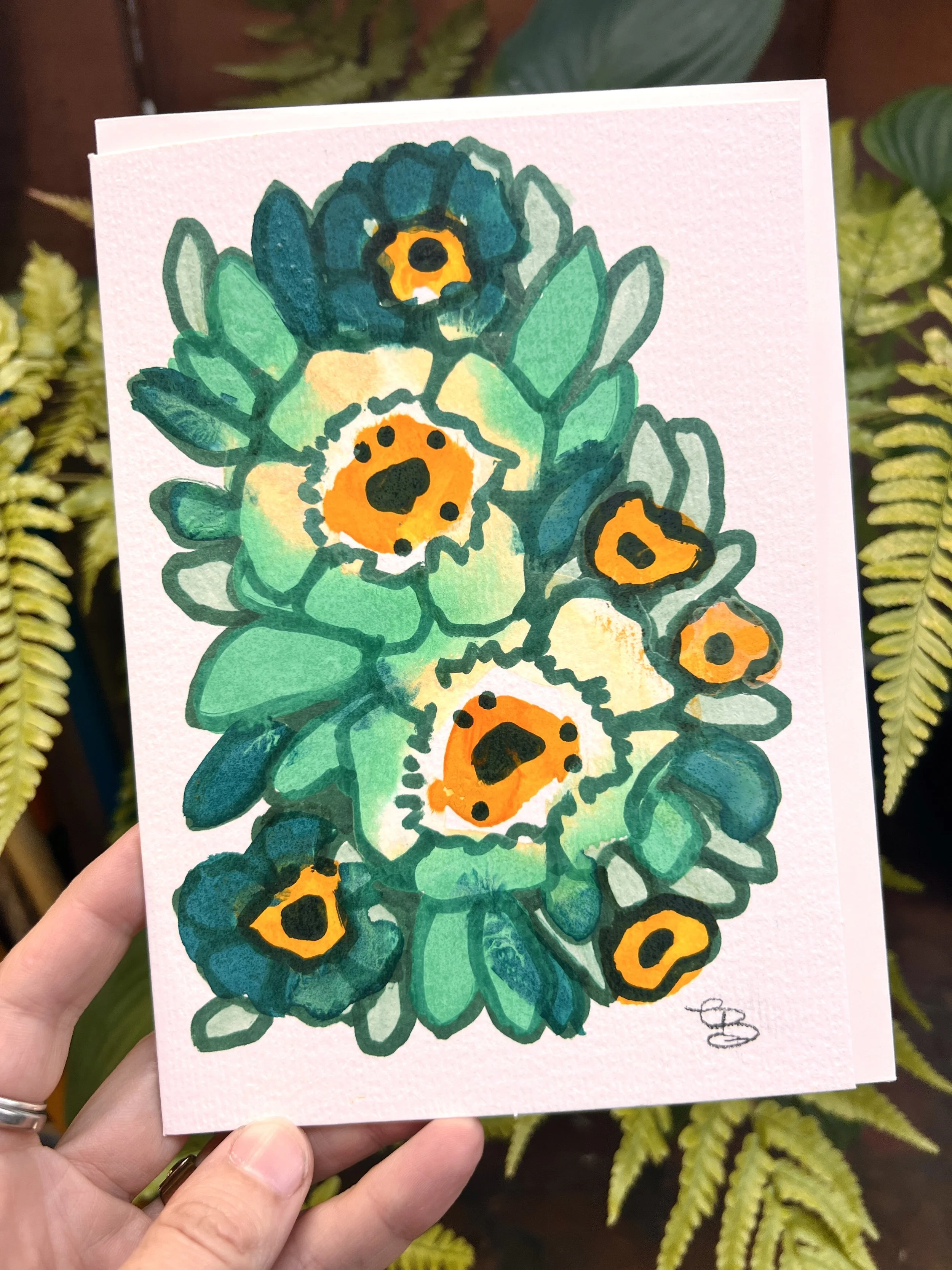 hand painted greeting card 5x7