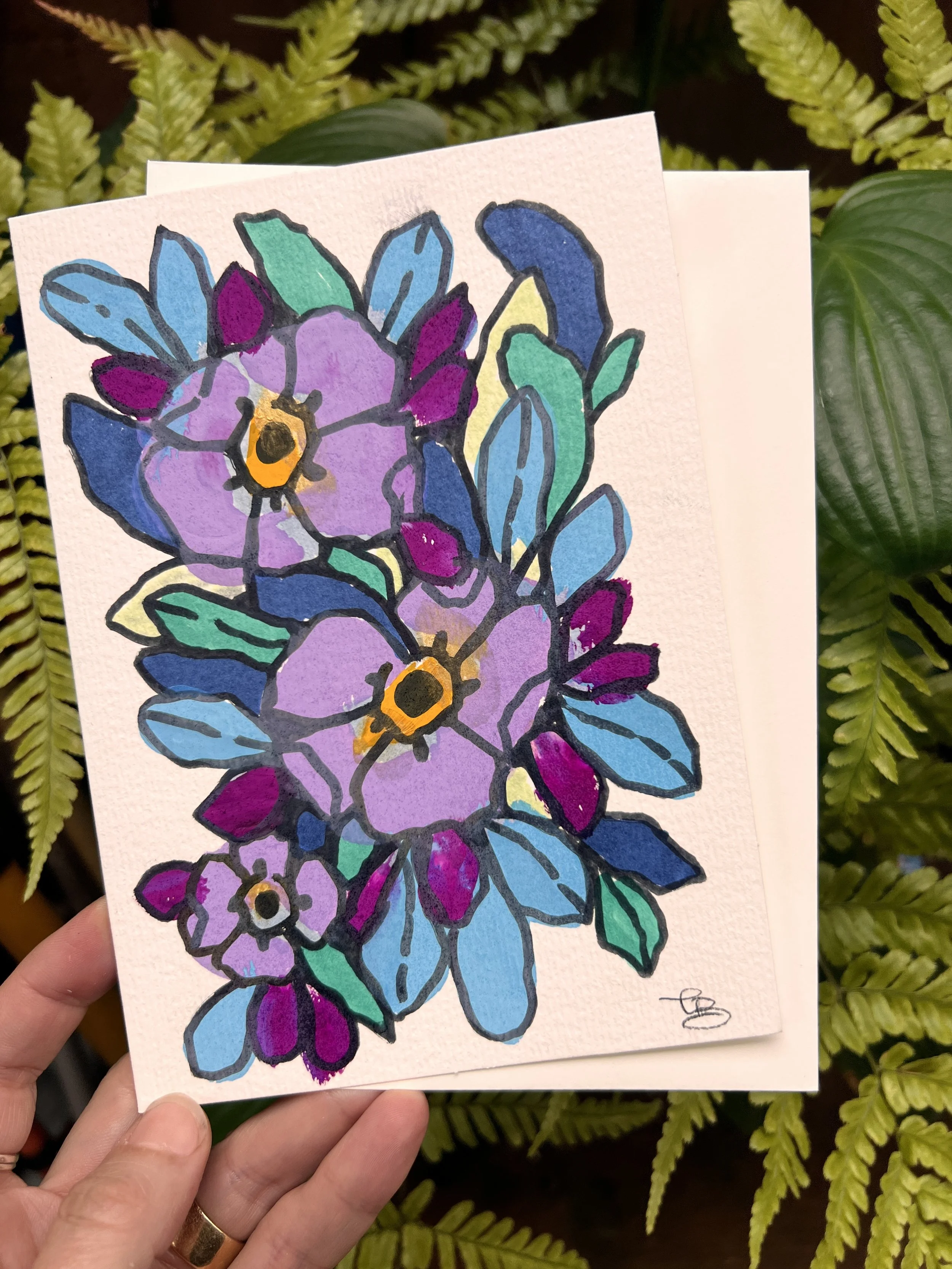 hand painted greeting card 5x7