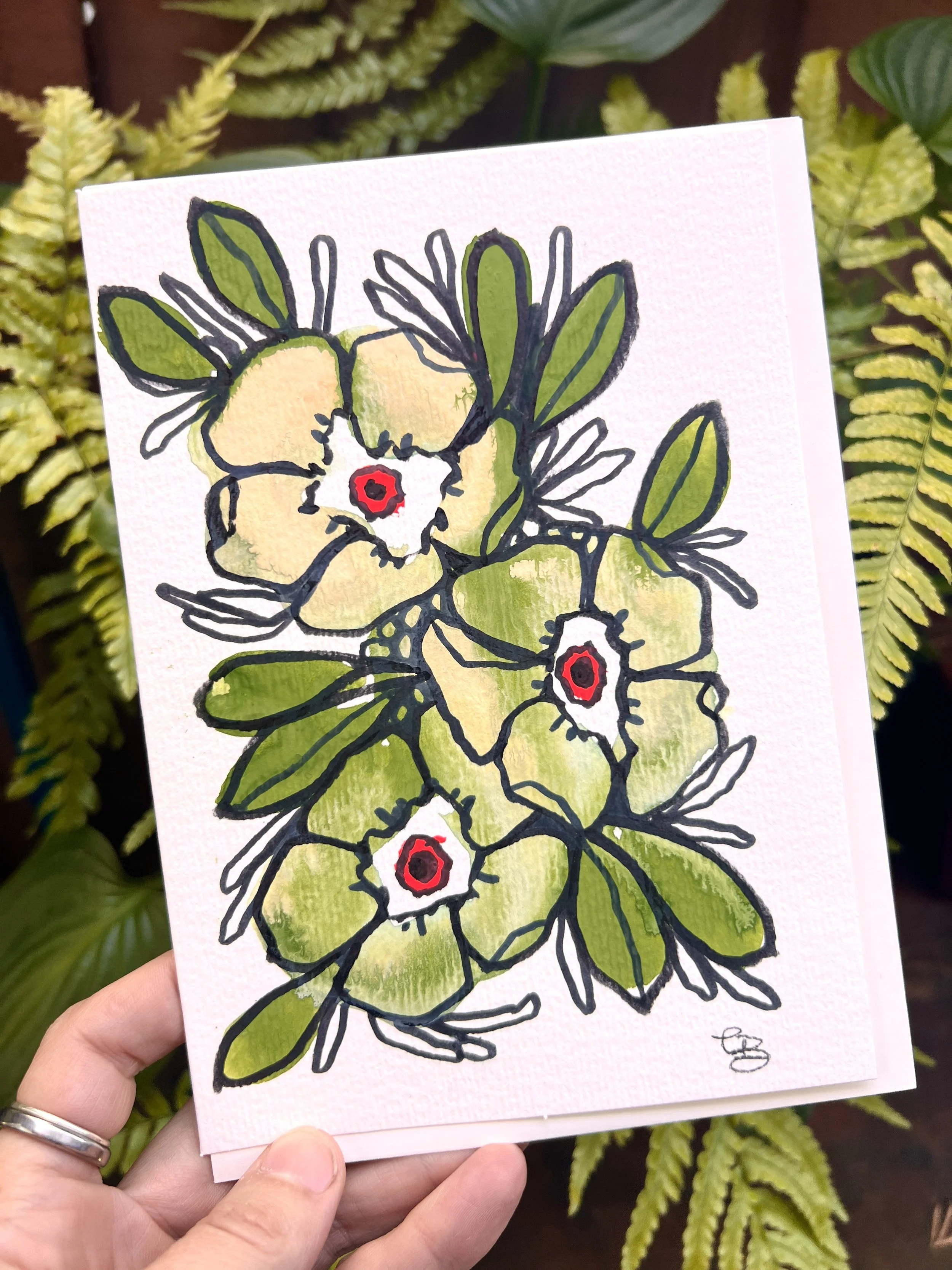 hand painted greeting card 5x7