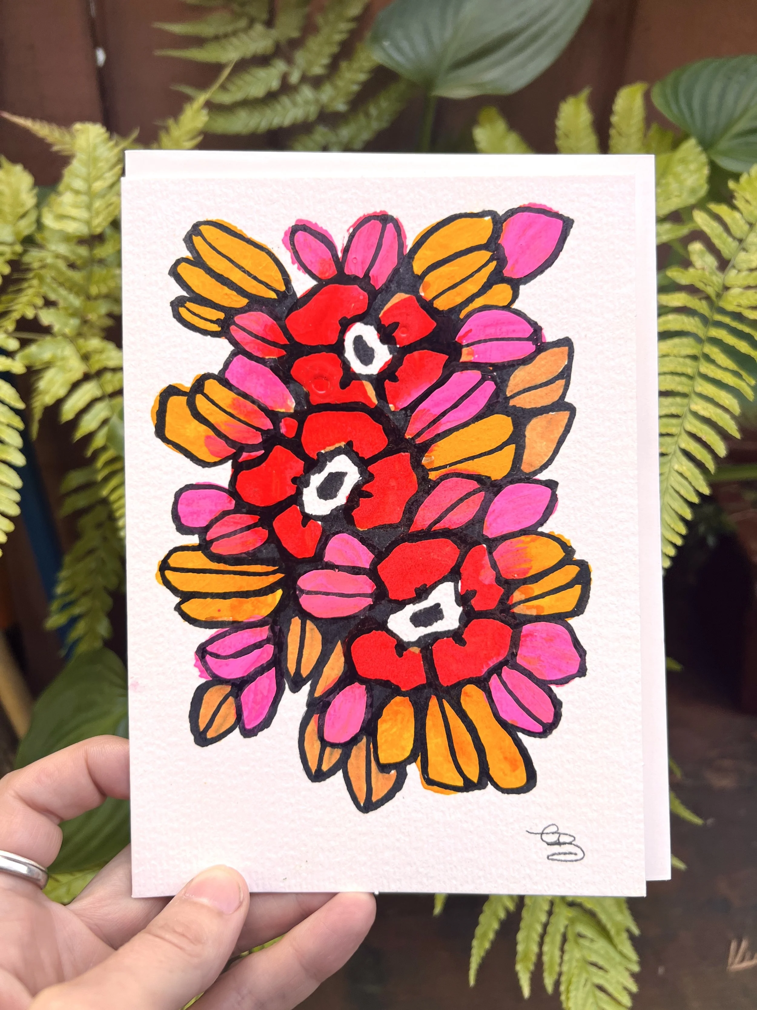 hand painted greeting card 5x7