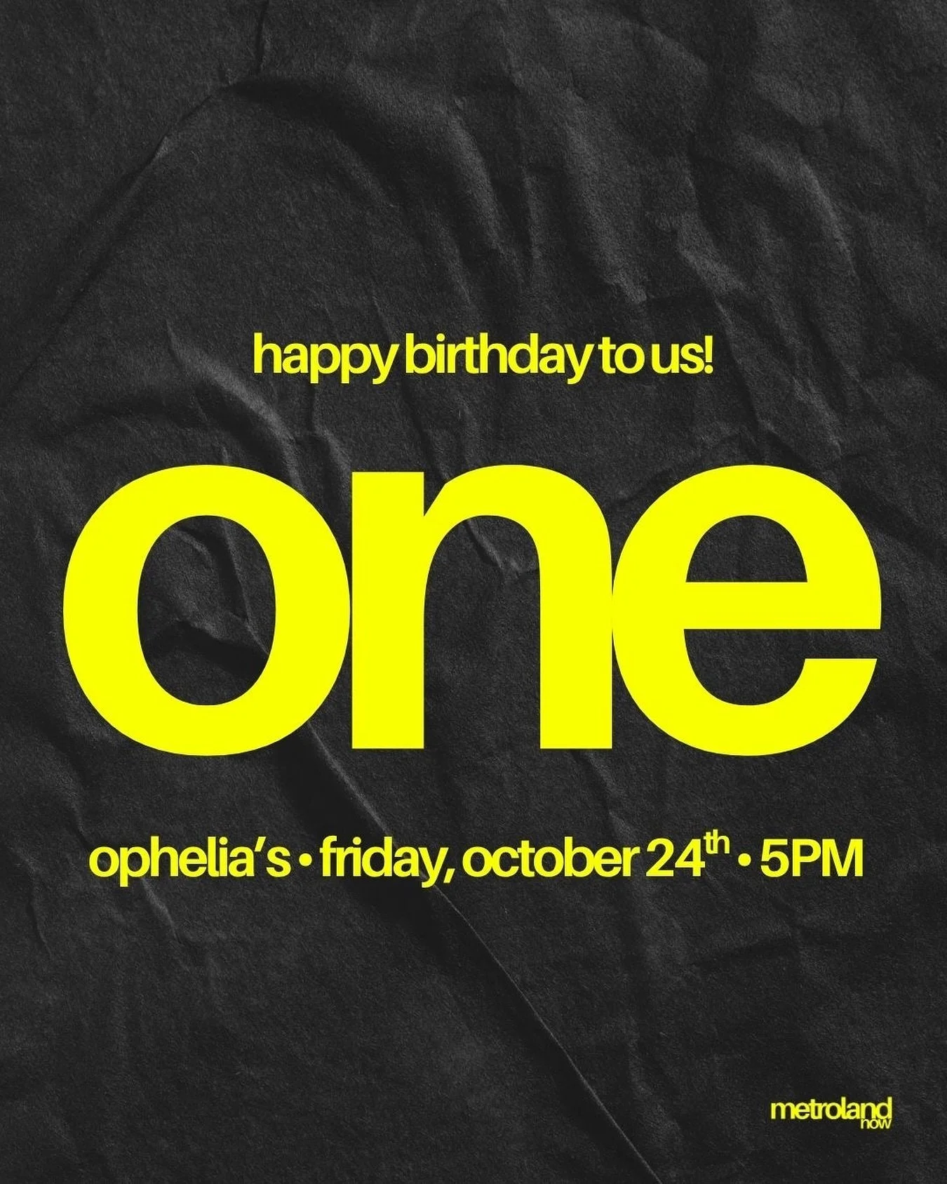 Join us today for Metroland’s first birthday at Ophelia’s on Broadway! 5pm! Some of the staff is gonna play and there will be cake! Let’s goooo!!!