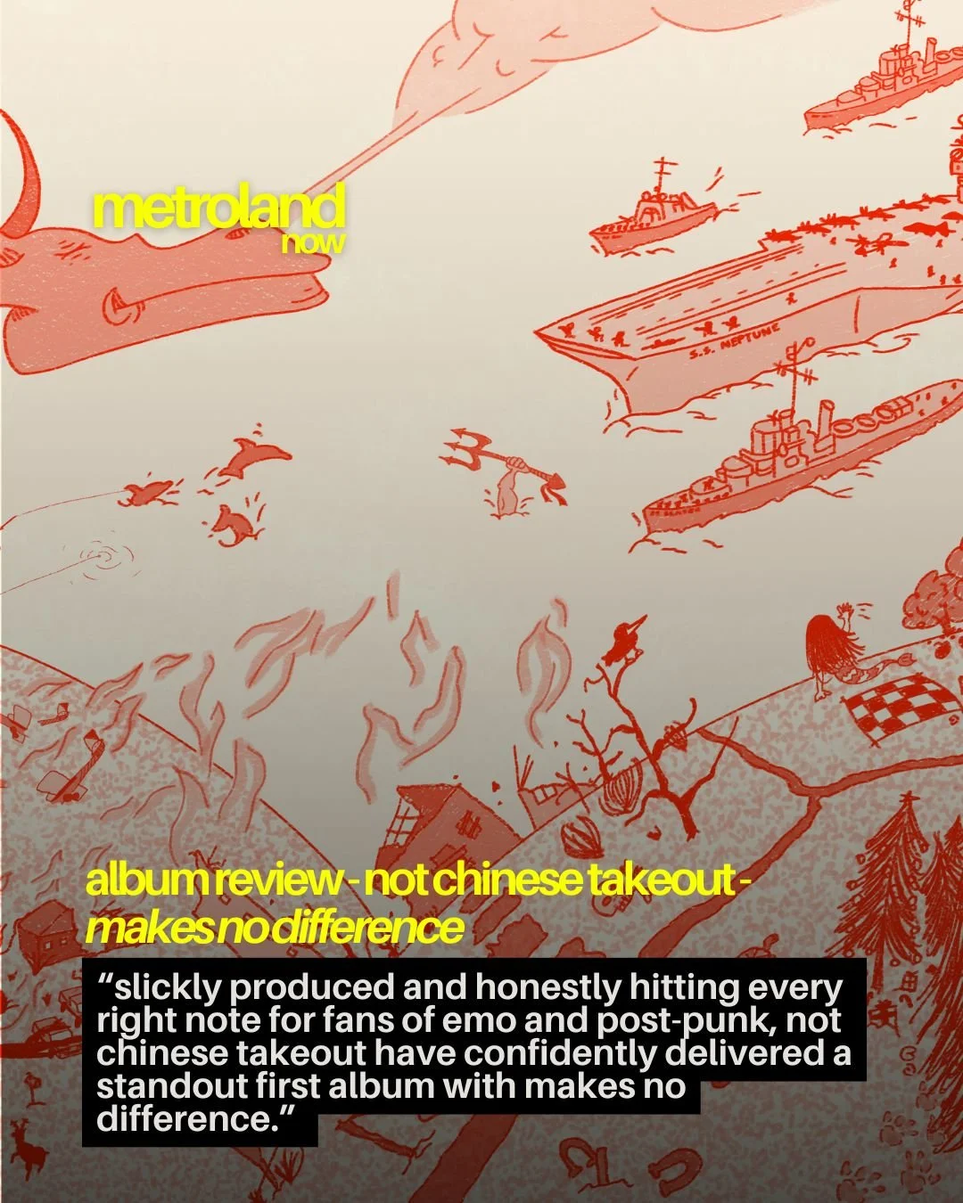 Local emo-punk act Not Chinese Takeout recently released their debut album, Makes No Difference. Andy Scullin reviewed it for our April print issue, and you can now also read it over on our website. Check out the record wherever you stream music.