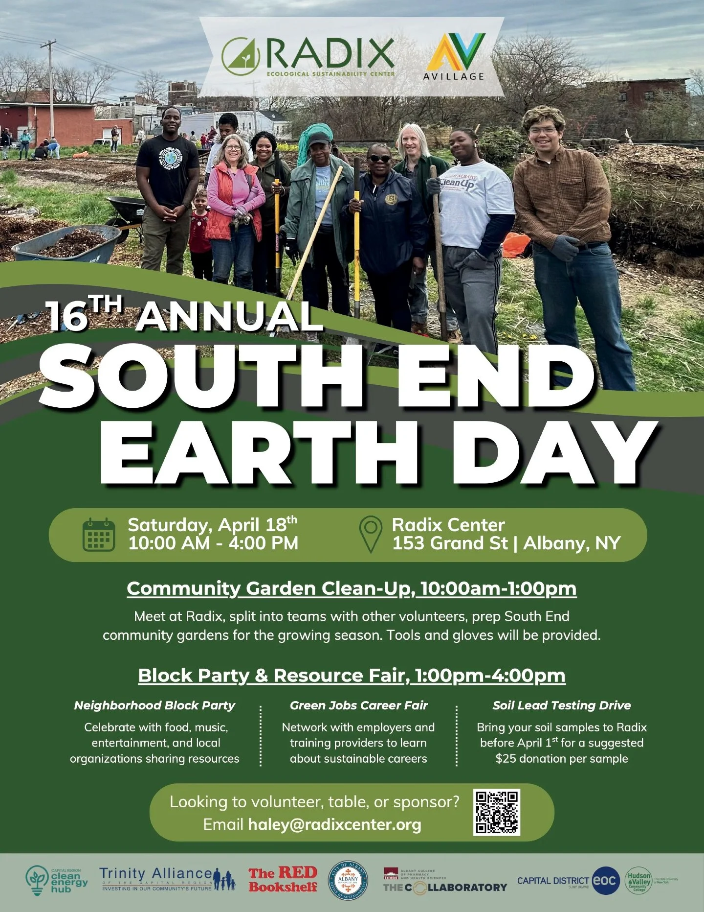 For the past 16 year, the Radix Ecological Sustainability Center has hosted South End Earth Day, one of the area&rsquo;s most vibrant community gatherings. The event hosts volunteers from throughout the area to clean up community garden sites across 