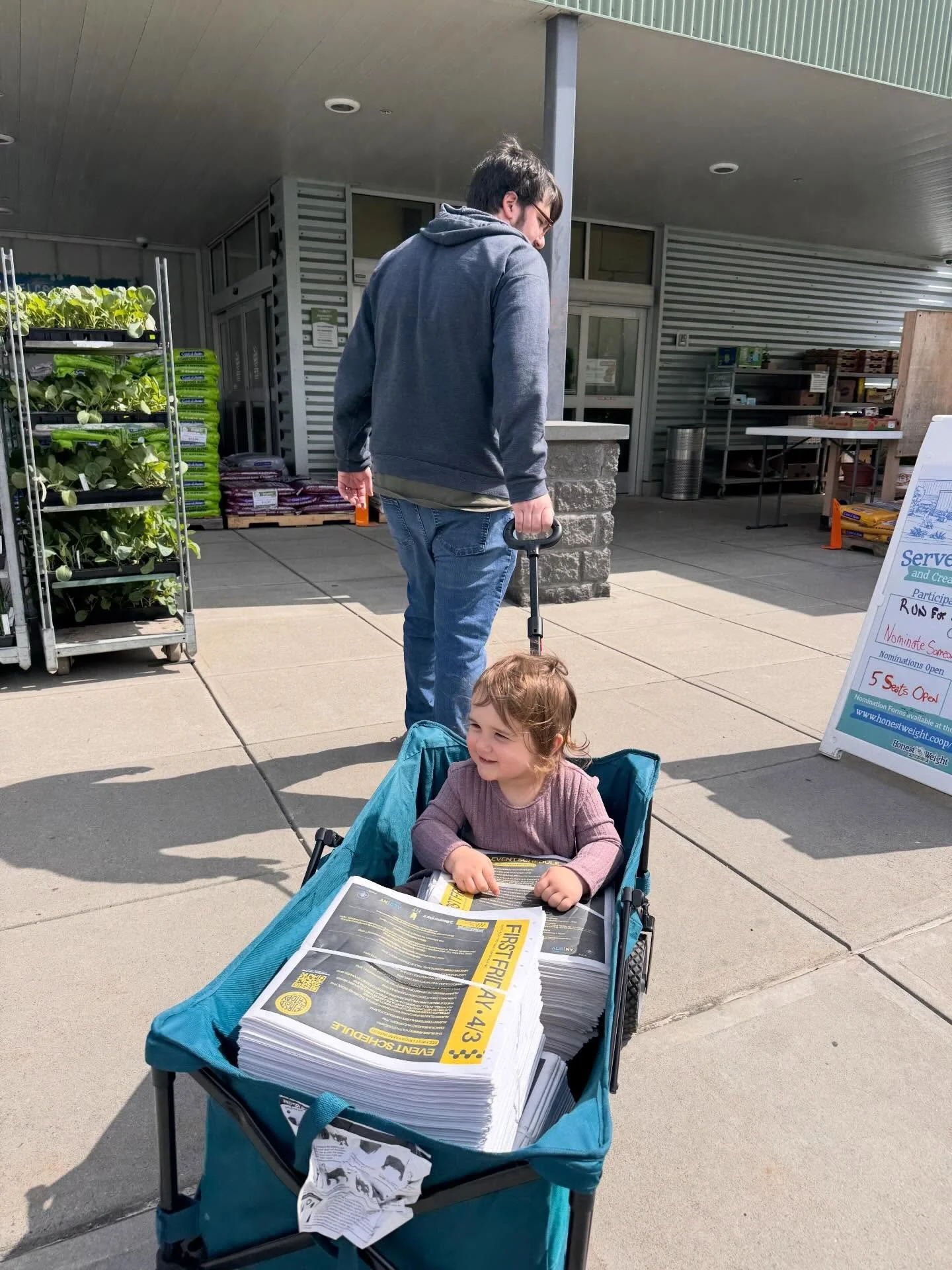 One of our hardest workers (and her dad) made sure Honest Weight Food Coop was fully stocked for the weekend. (We go through nearly 1000 copies a week there!) This is your last week to get the April issue before May hits stands on Thursday! Let&rsquo