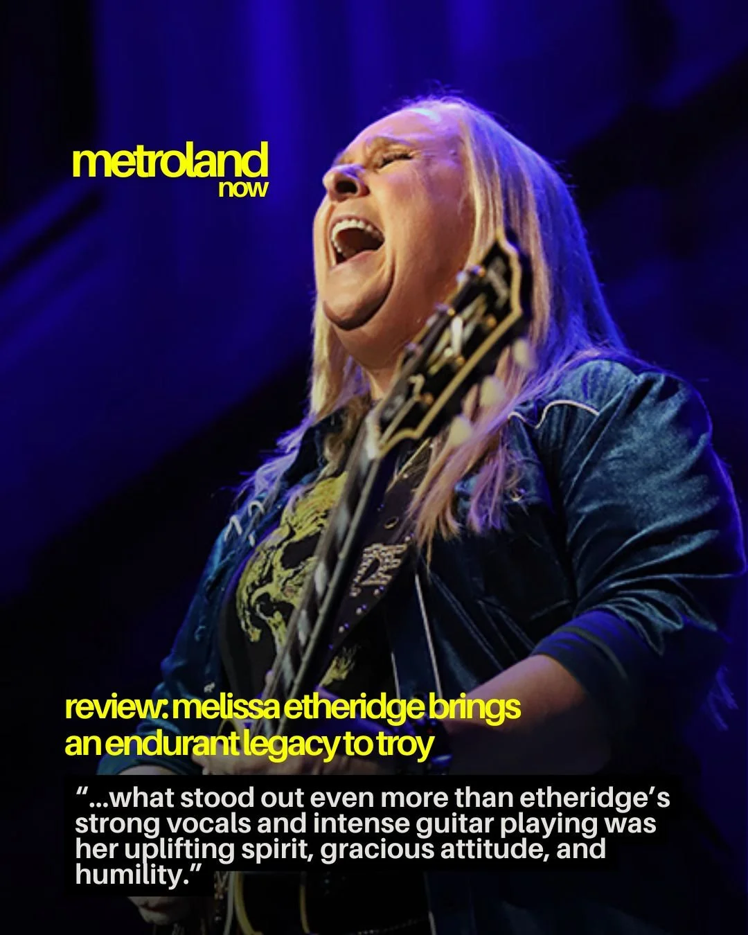 For more than 40 years, Melissa Etheridge has built herself an incredible musical legacy. She brought her career&rsquo;s worth of hits to Troy Savings Bank Music Hall last week, and our very own Tom Miller was on hand. You can read his review over on