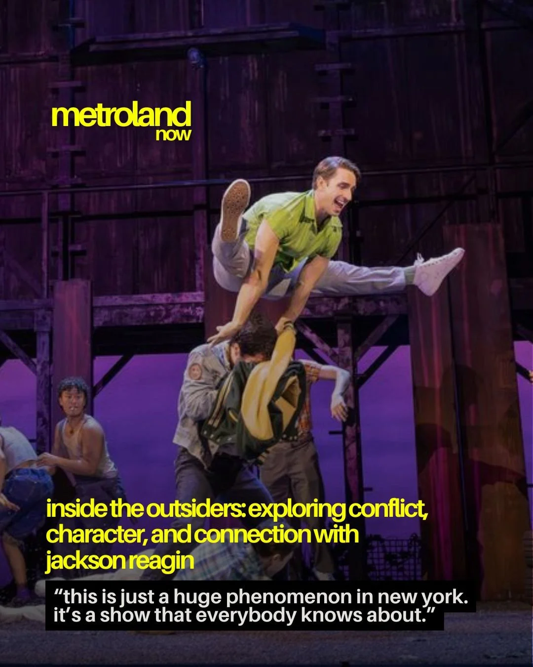 Four-time Tony-winning show The Outsiders begins its run at Proctors Theatre tonight, with shows through May 24. Amaris Ford caught up with actor Jackson Reagin about the play and his journey in taking on the role of the enigmatic Paul Holden. Read a