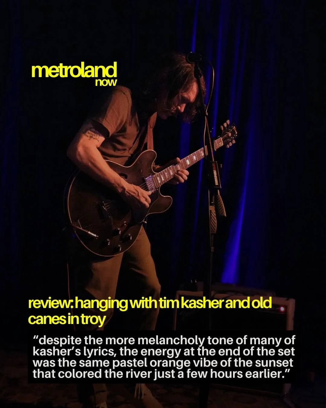 Tim Kasher of Cursive and The Good Life fame came through The Hangar on the Hudson in Troy, with support act Old Canes and locals Dan LaFave and Craig Dutra the other night. Shelby Hafener was on hand to review, and you can read all about it over on 