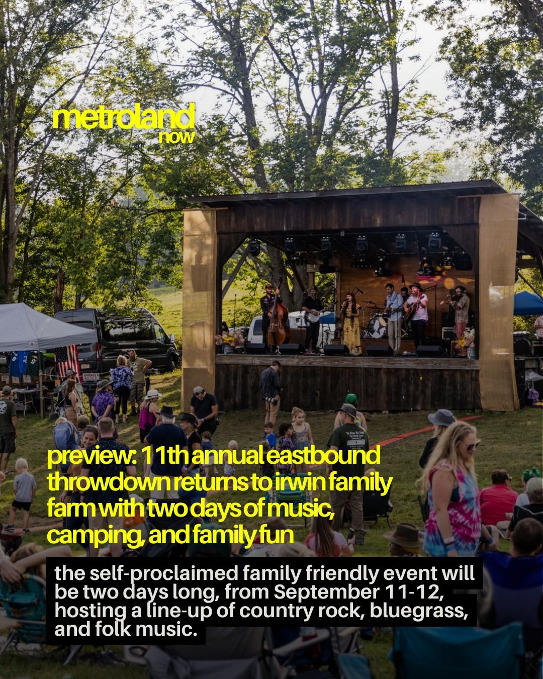 The Eastbound Throwdown is returning to the Irwin Family Farm, located in Salem, NY for its 11th festival. The self-proclaimed family friendly event will be two days long, from September 11-12, hosting a line-up of country rock, bluegrass, and folk m