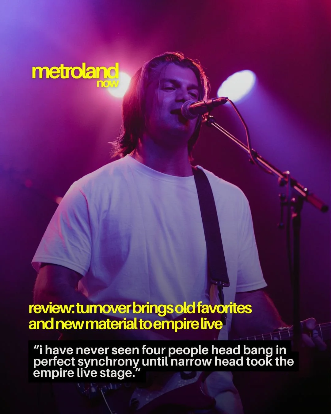 Fresh off their new record, Down On Earth, Virginia-based indie band Turnover visited Empire Live alongside She&rsquo;s Green and Narrow Head on Monday night. Our Yasmine Alregabi was on the scene to watch the night unfold as it went from shoegaze to