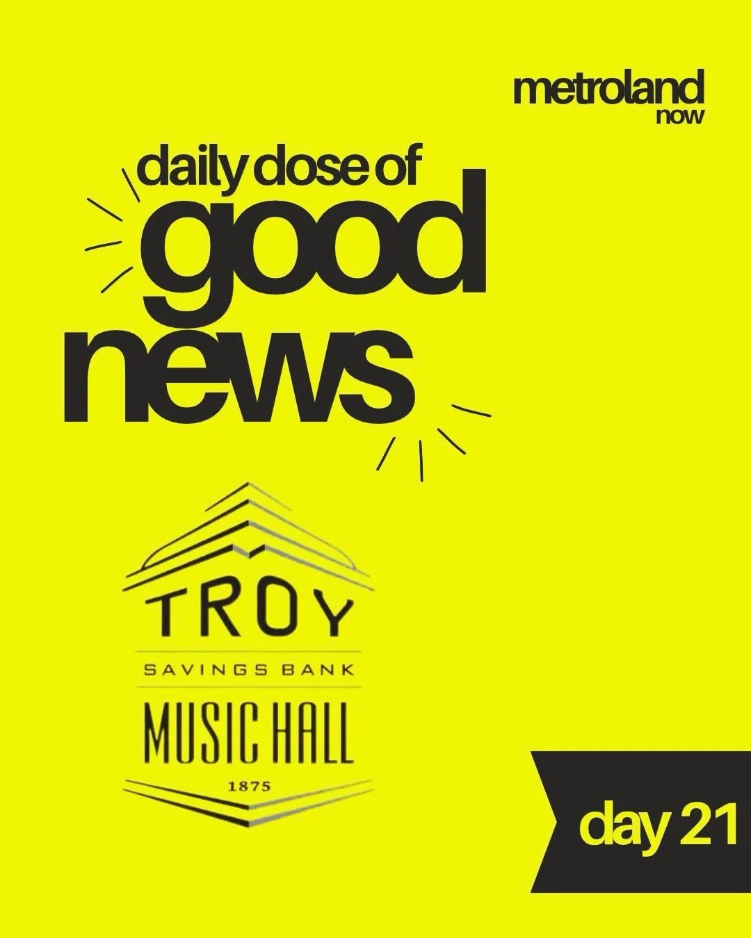 Metroland is committed to sharing one good news every day for the month of October! Day twenty one!

Tonight, at the Troy Savings Bank Music Hall&rsquo;s new Capital Region Music Hub, there was a gala to celebrate the next chapter in of the venue. Th