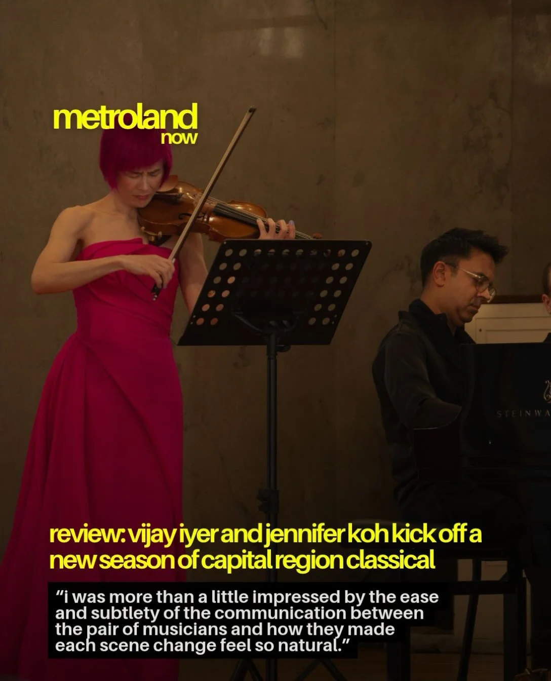 On October 18, pianist Vijay Iyer and violinist Jennifer Koh served up a cornucopia of musical delights at Union College in Schenectady. The event kicked off the Capital Region Classical&rsquo;s 55th season, and Justin Friello and Morgan Minear were 
