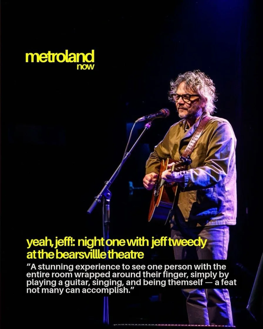 Jeff Tweedy is at Bearsville Theatre tonight for night two of his two night run. Our own Jonathan Patrizio was there for night one and you can read his review on our website now! There are still tickets available for tonight&rsquo;s show, so read the