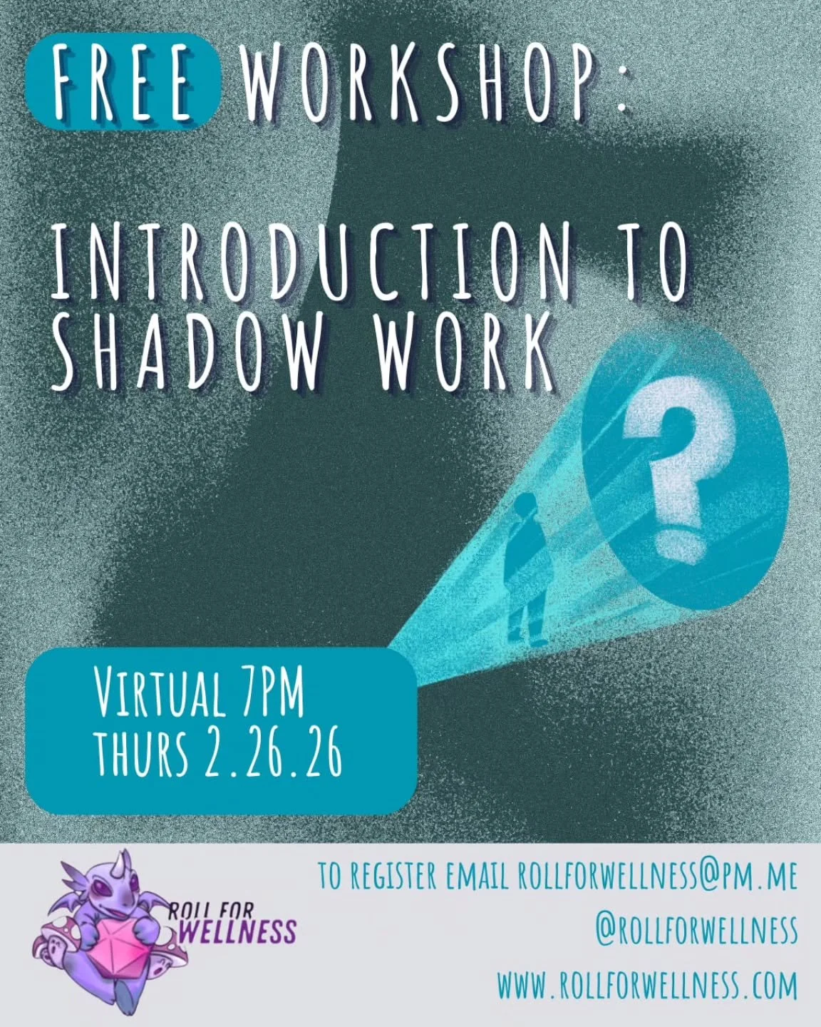 This introductory workshop offers a foundational exploration of shadow work and the process of integration. Participants will learn what the &ldquo;shadow&rdquo; is, how it shows up in everyday life through triggers and patterns, and the transformati