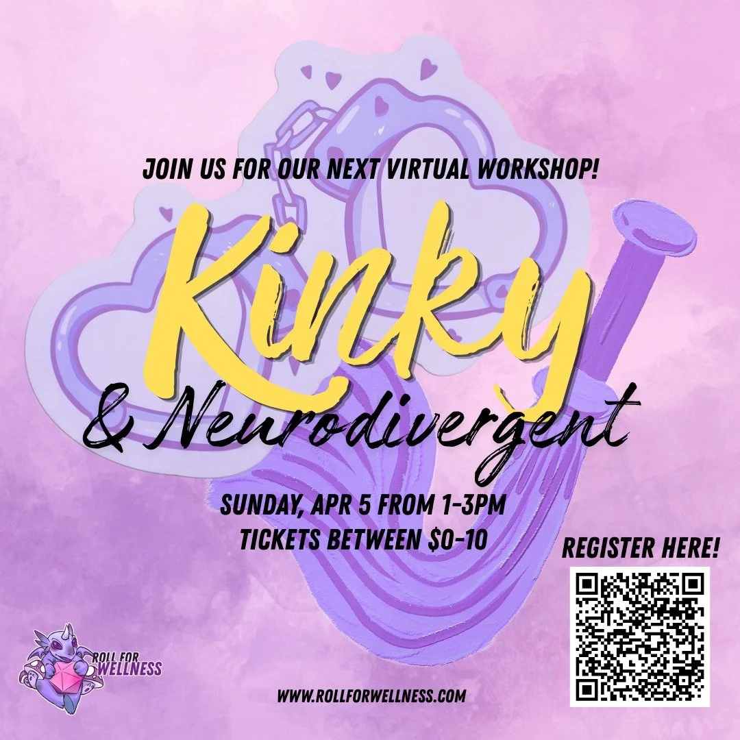 Join us this weekend for a virtual workshop, hosted by a licensed sex therapist, who will walk you through basic terms used in the kink community, healthy expectations between partners, and how to discuss your unique needs as a neurodivergent individ